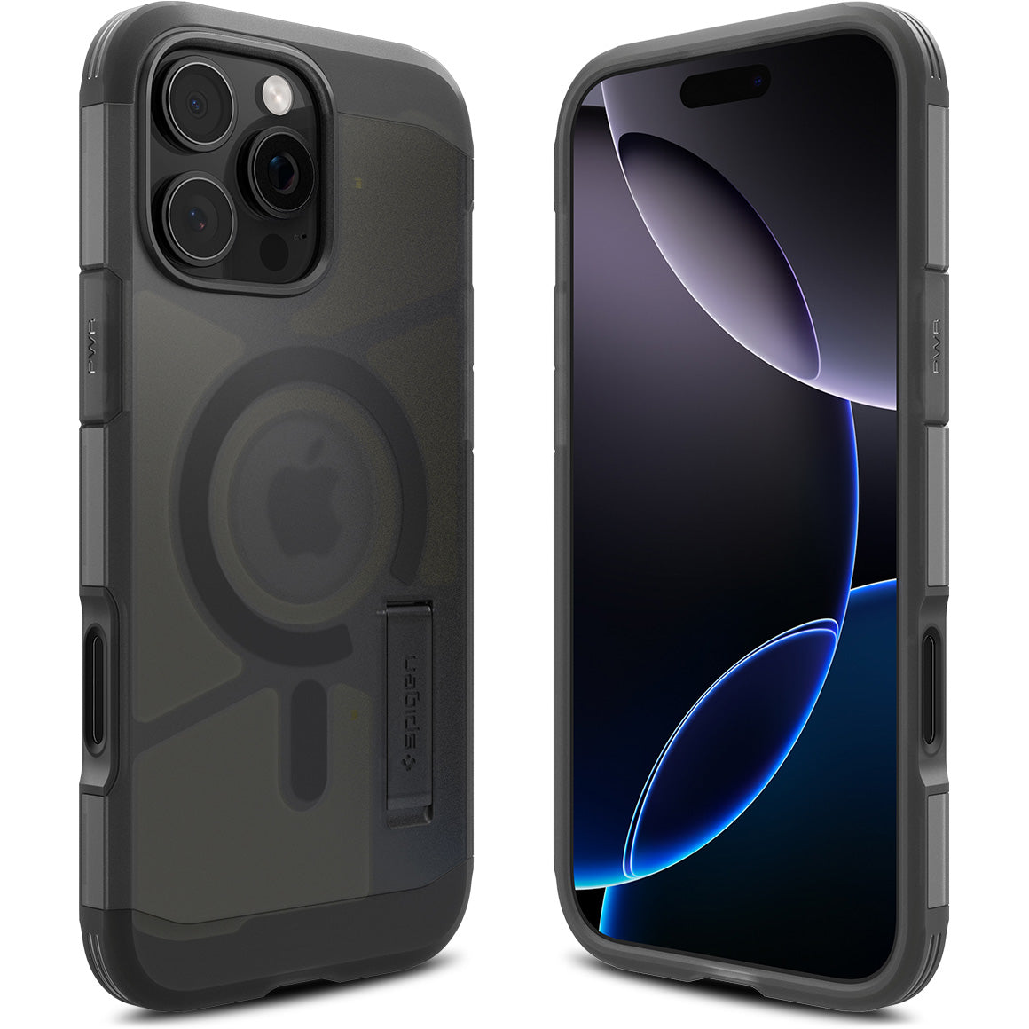 Handyhülle für iPhone 16 Pro Max, Spigen Tough Armor T Mag (CC) mit MagSafe, Rauchfarben