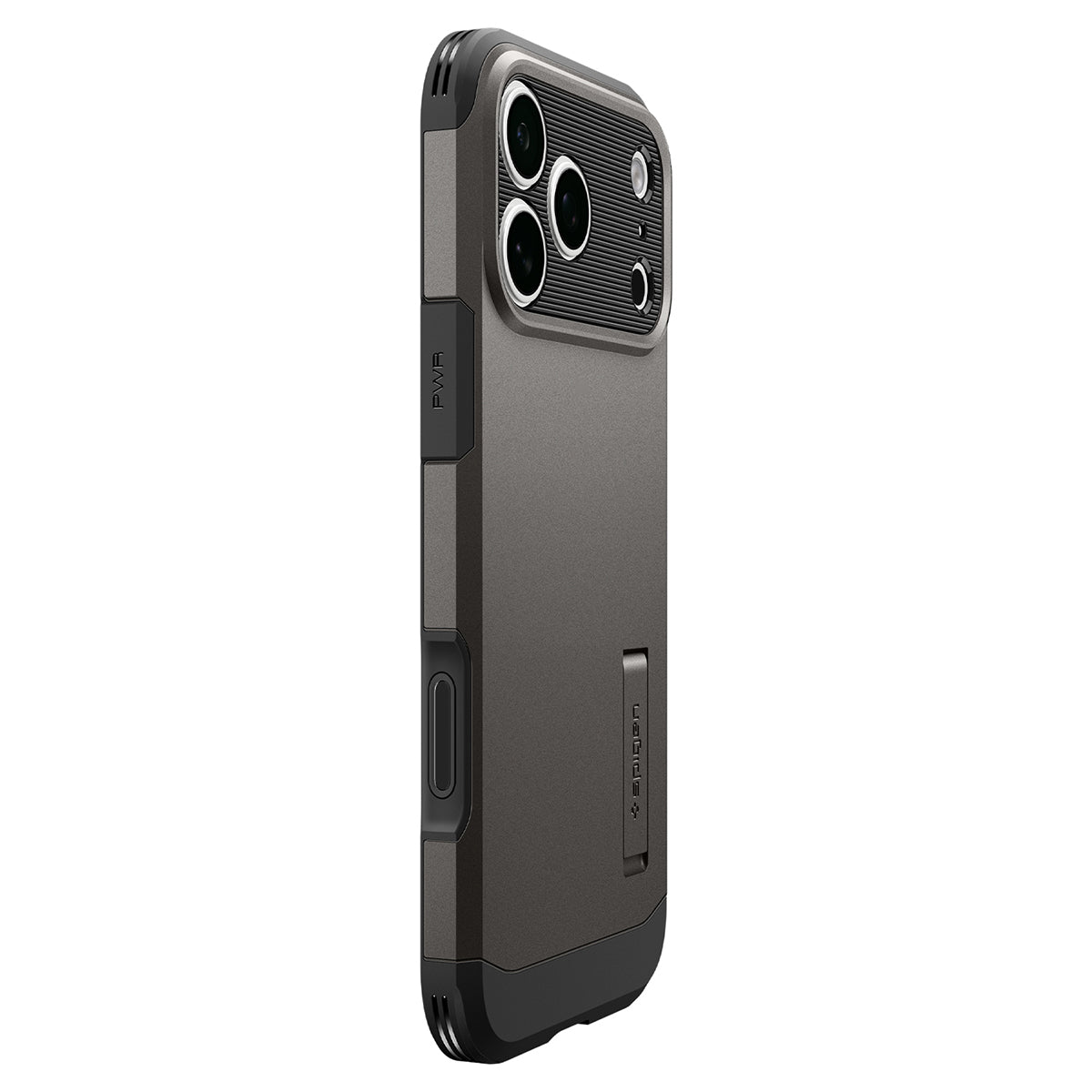 Handyhülle für iPhone 18 Pro, Spigen Tough Armor T Mag (CC) mit MagSafe, Grau-Schwarz (13/16)