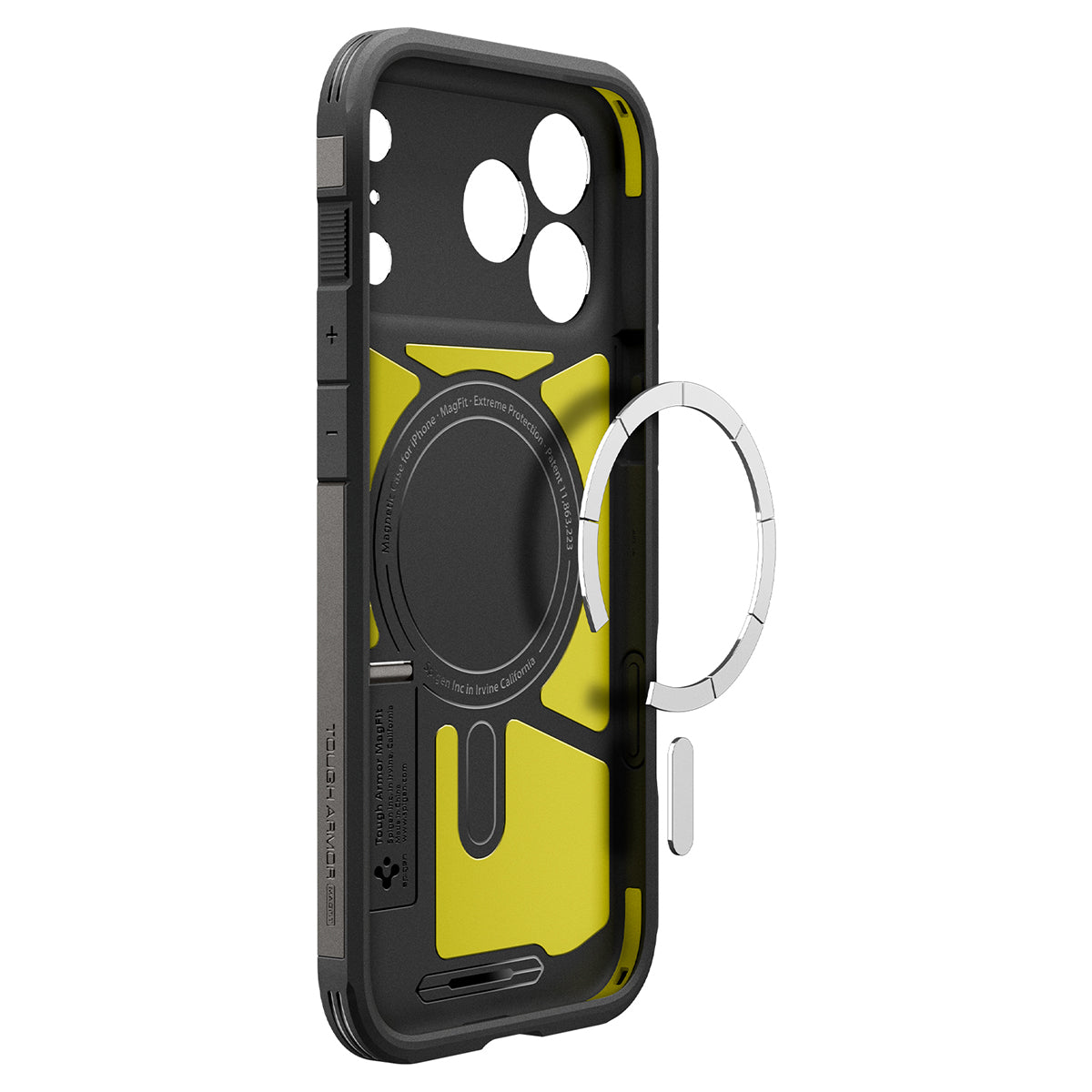 Handyhülle für iPhone 18 Pro, Spigen Tough Armor T Mag (CC) mit MagSafe, Grau-Schwarz (14/16)