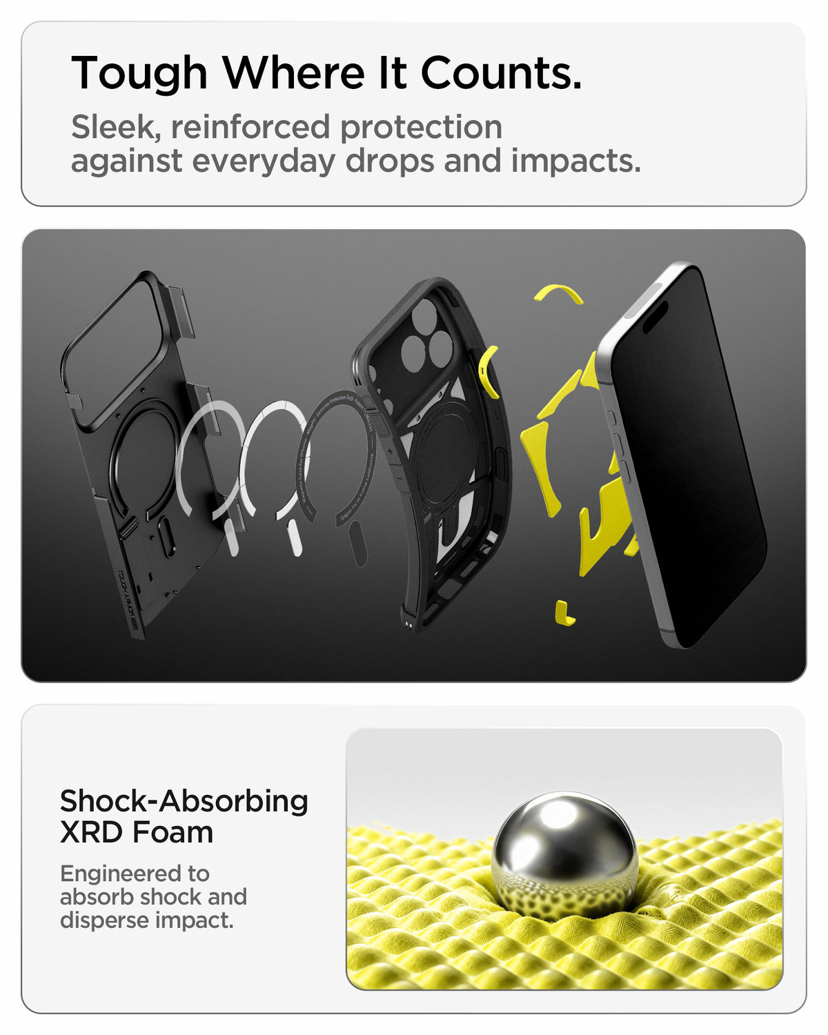 Handyhülle für iPhone 18 Pro Max, Spigen Tough Armor T Mag (CC) mit MagSafe, Schwarz (2/16)