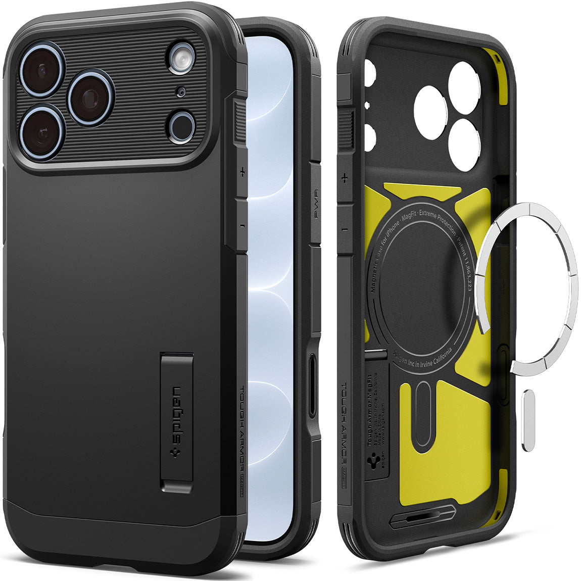 Handyhülle für iPhone 18 Pro Max, Spigen Tough Armor T Mag (CC) mit MagSafe, Schwarz (7/16)