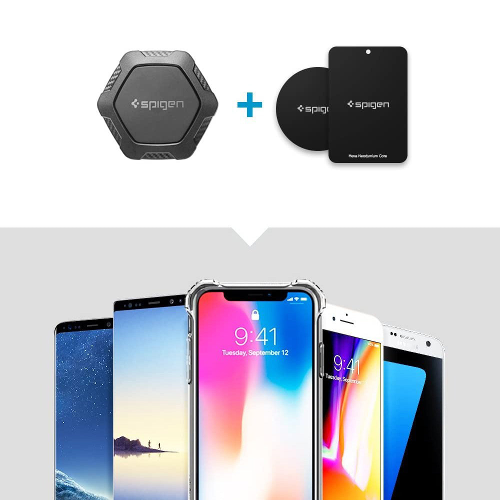 Auto Handyhalterung Spigen Kuel QS24 Magnethalterung für Smartphones, Schwarz