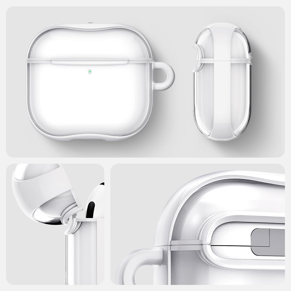Schutzhülle für Apple AirPods 5 / 4, Spigen Ultra Hybrid, Transparent-Weiß