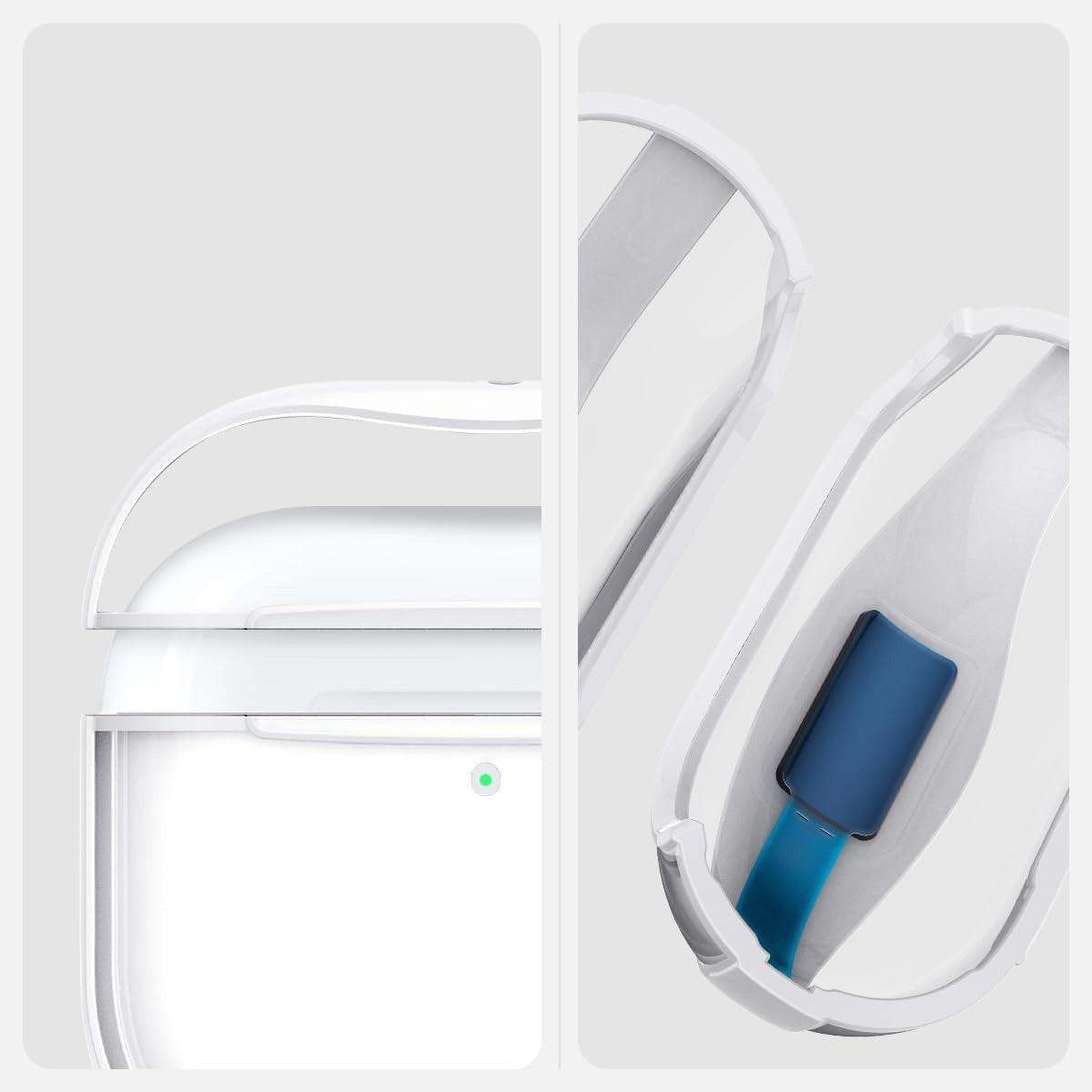 Schutzhülle für Apple AirPods 5 / 4, Spigen Ultra Hybrid, Transparent-Weiß