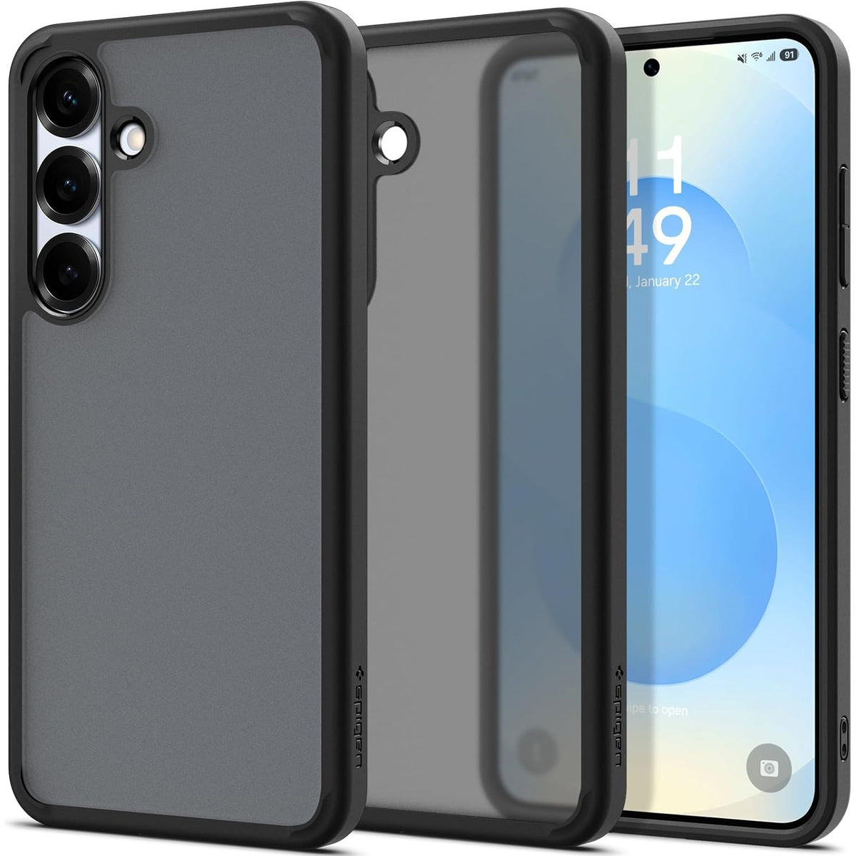 Handyhülle für Galaxy S25, Spigen Ultra Hybrid, Durchscheinend-Schwarz