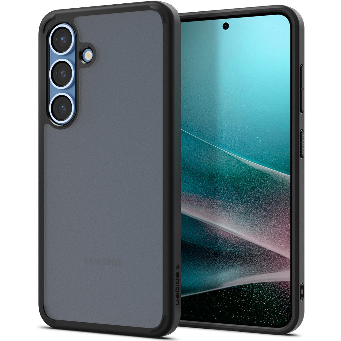 Handyhülle für Galaxy S25, Spigen Ultra Hybrid, Durchscheinend-Schwarz