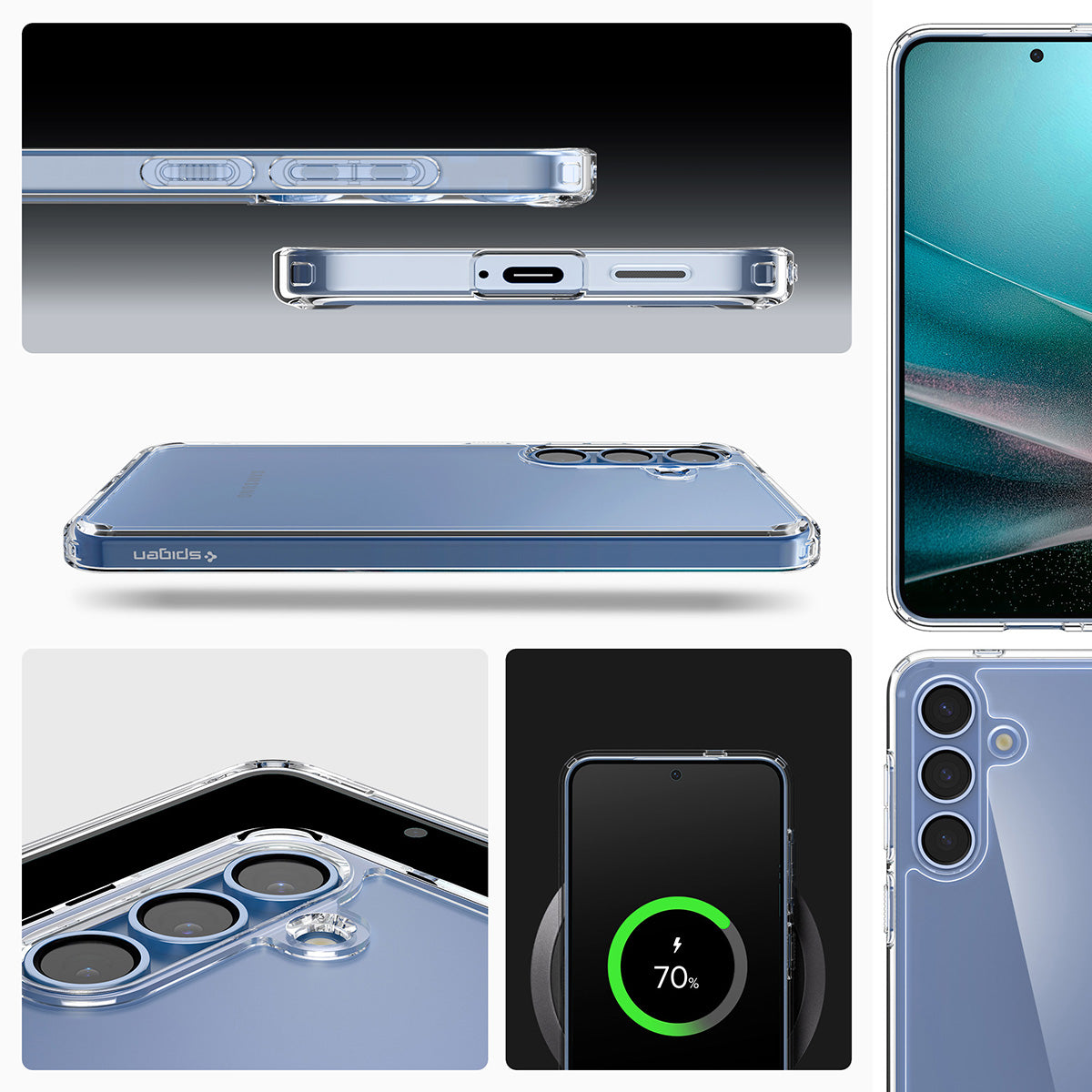 Handyhülle für Galaxy S25 Plus, Spigen Ultra Hybrid, Transparent