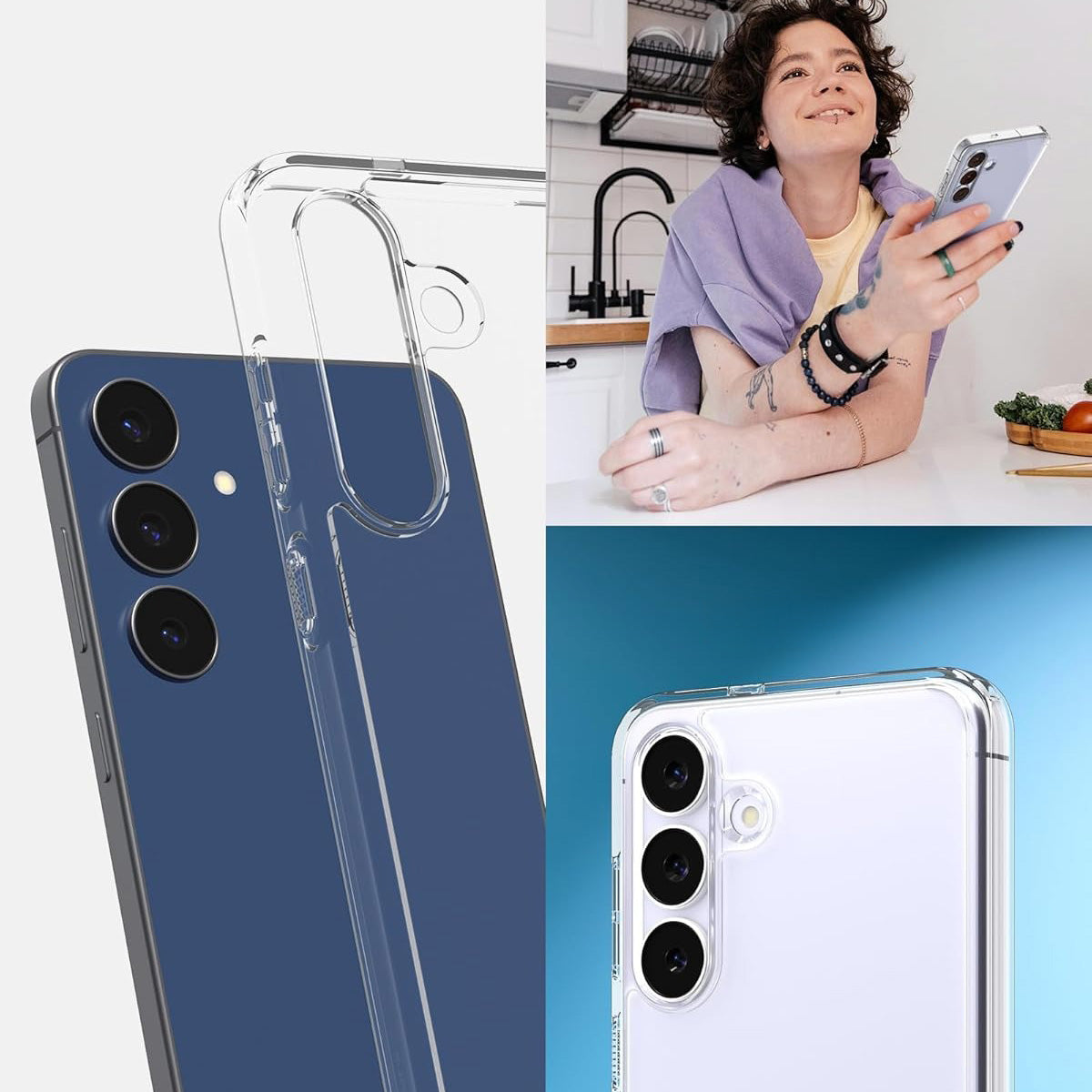 Handyhülle für Galaxy S25 FE, Spigen Ultra Hybrid, Transparent