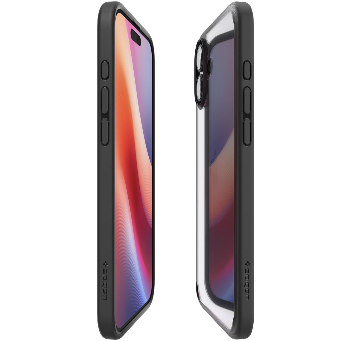 Handyhülle für iPhone 16, Spigen Ultra Hybrid, Transparent-Schwarz