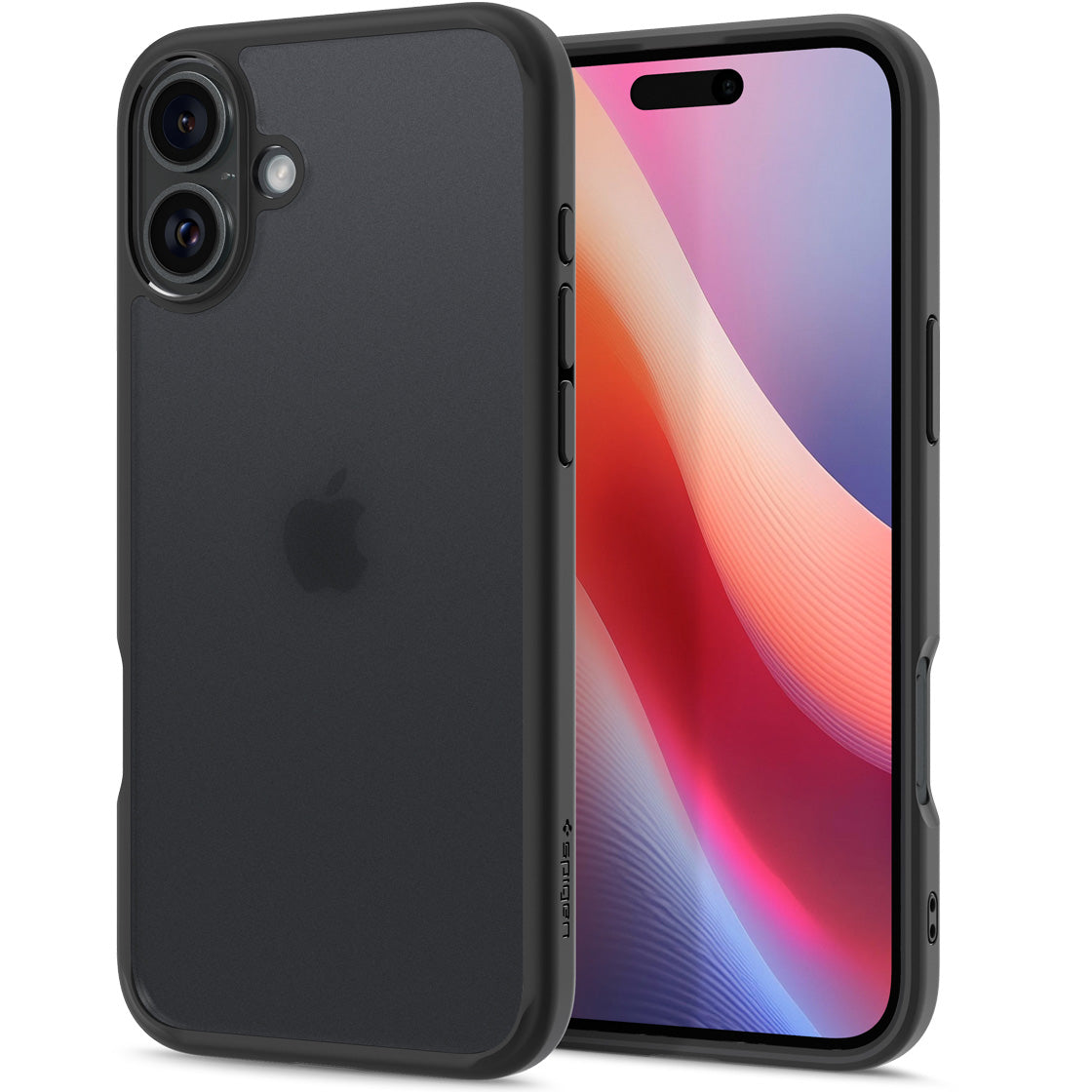 Handyhülle für iPhone 16, Spigen Ultra Hybrid, Durchscheinend-Schwarz