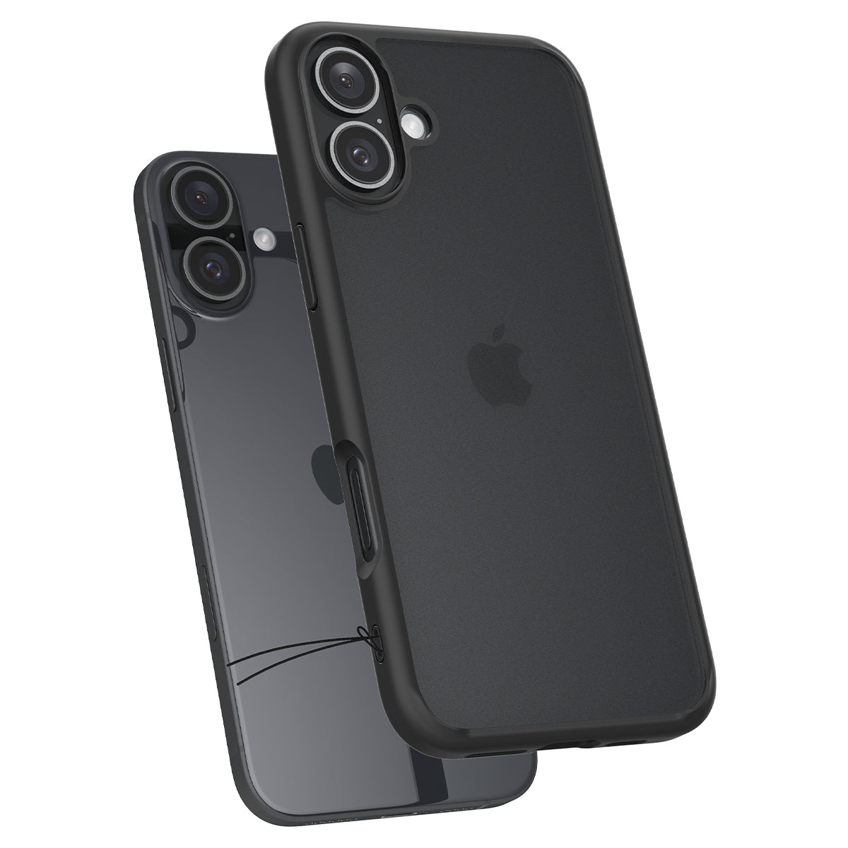 Handyhülle für iPhone 16, Spigen Ultra Hybrid, Durchscheinend-Schwarz