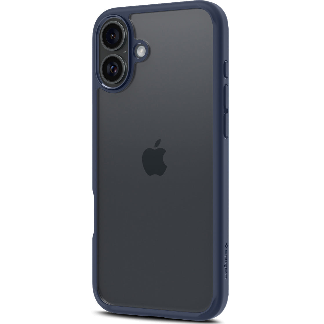 Handyhülle für iPhone 16, Spigen Ultra Hybrid, Transparent-Dunkelblau