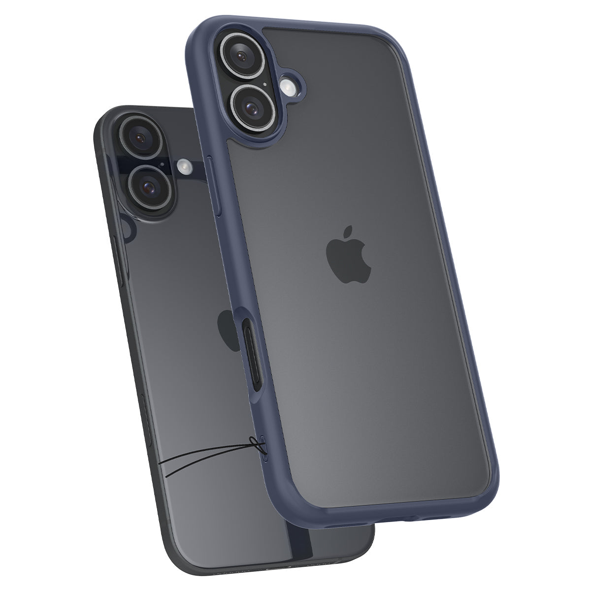 Handyhülle für iPhone 16, Spigen Ultra Hybrid, Transparent-Dunkelblau