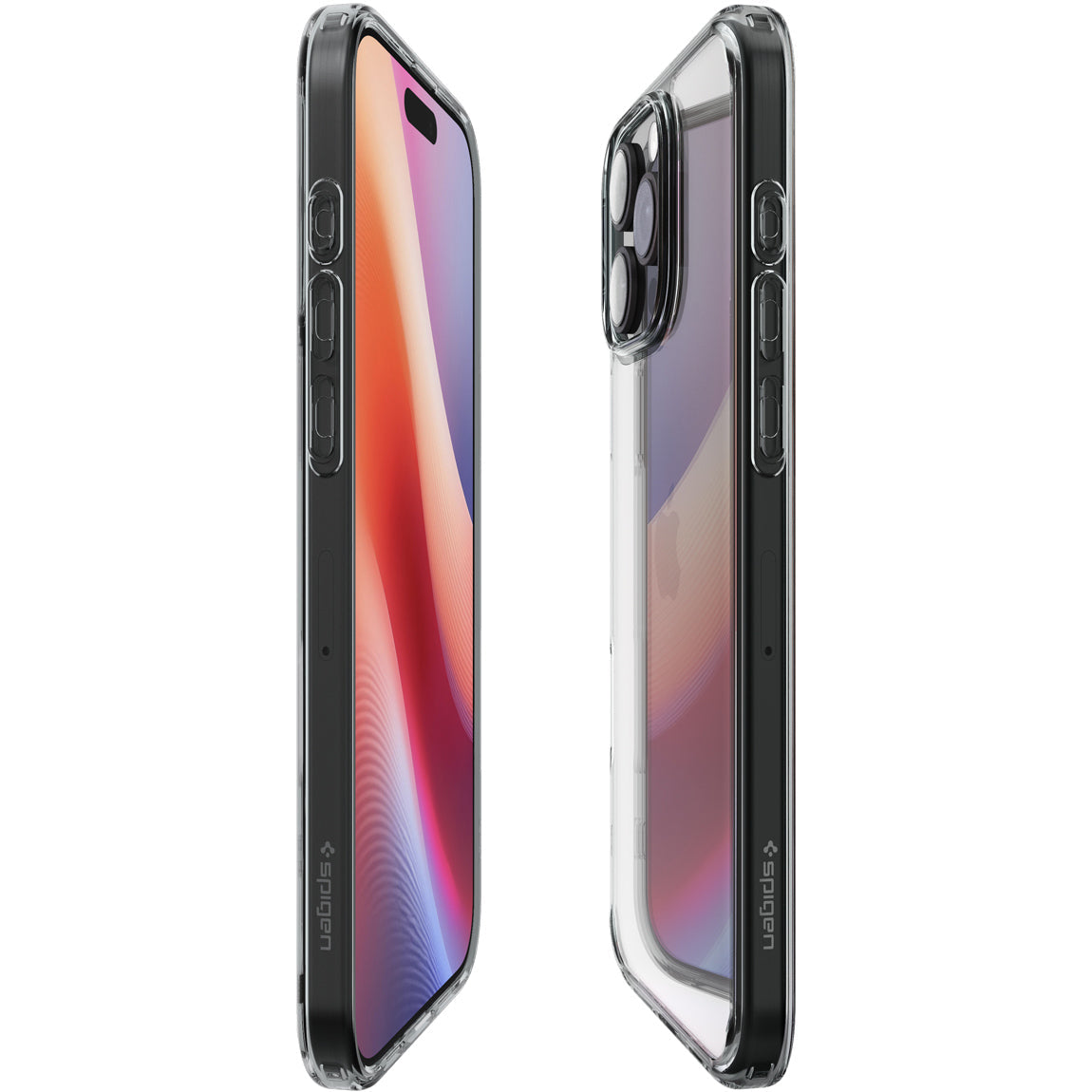 Handyhülle für iPhone 16 Pro, Spigen Ultra Hybrid, Transparent-Rauchfarben