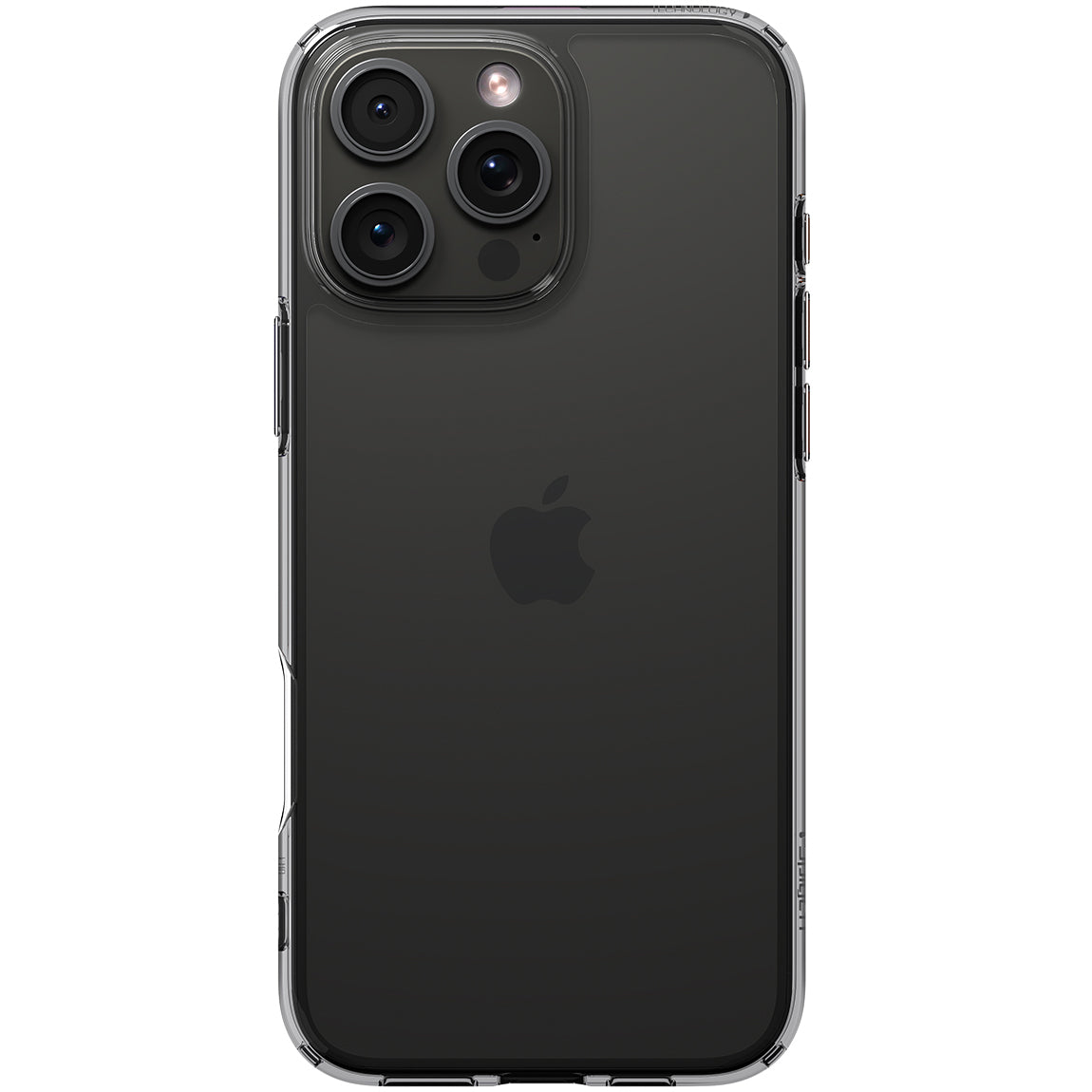 Handyhülle für iPhone 16 Pro, Spigen Ultra Hybrid, Transparent-Rauchfarben