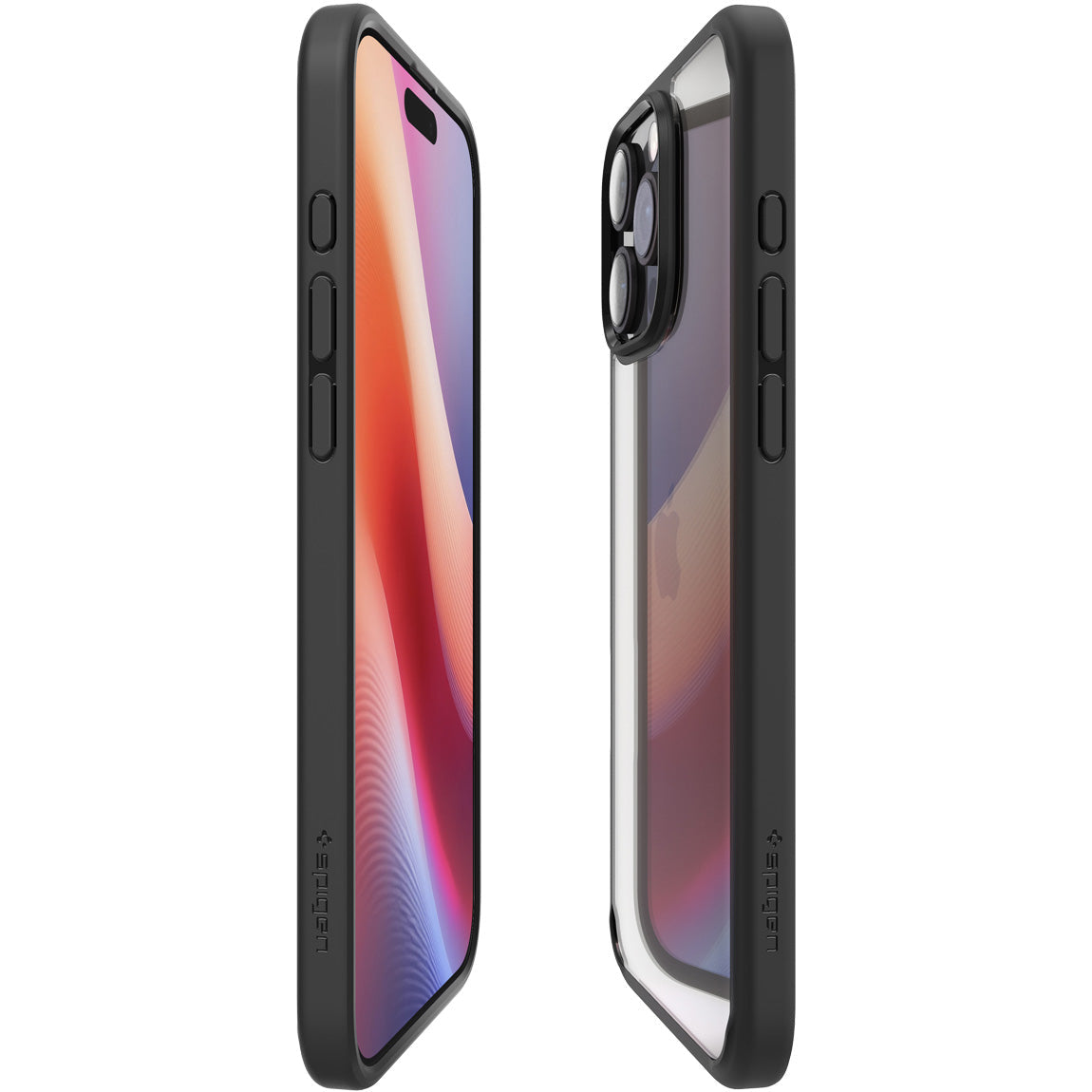 Handyhülle für iPhone 16 Pro Max, Spigen Ultra Hybrid, Transparent-Schwarz