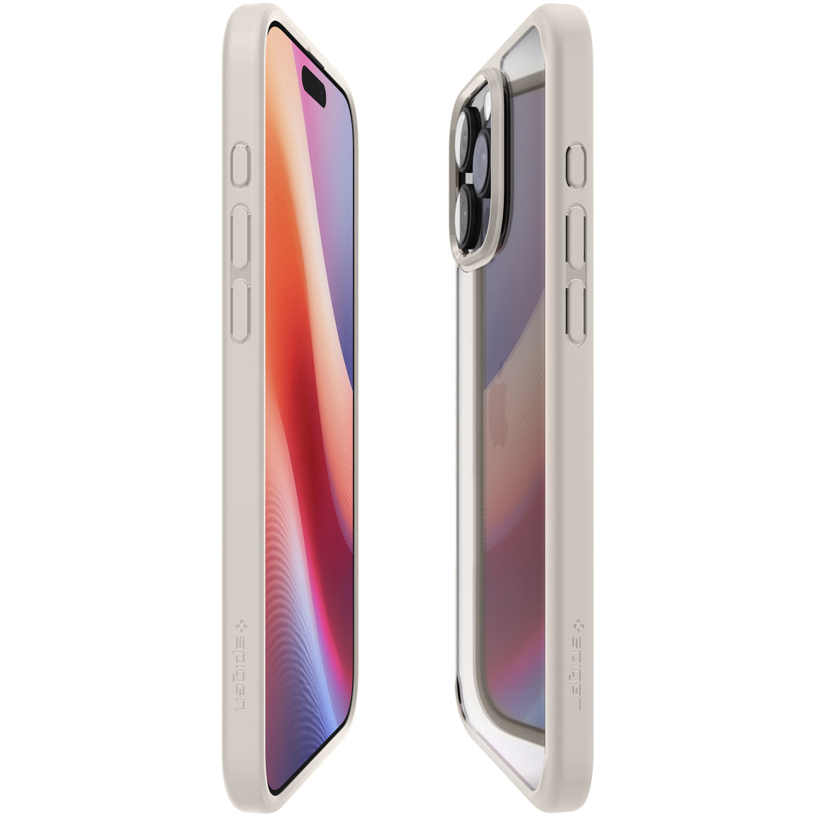 Handyhülle für iPhone 16 Pro Max, Spigen Ultra Hybrid, Transparent-Beige