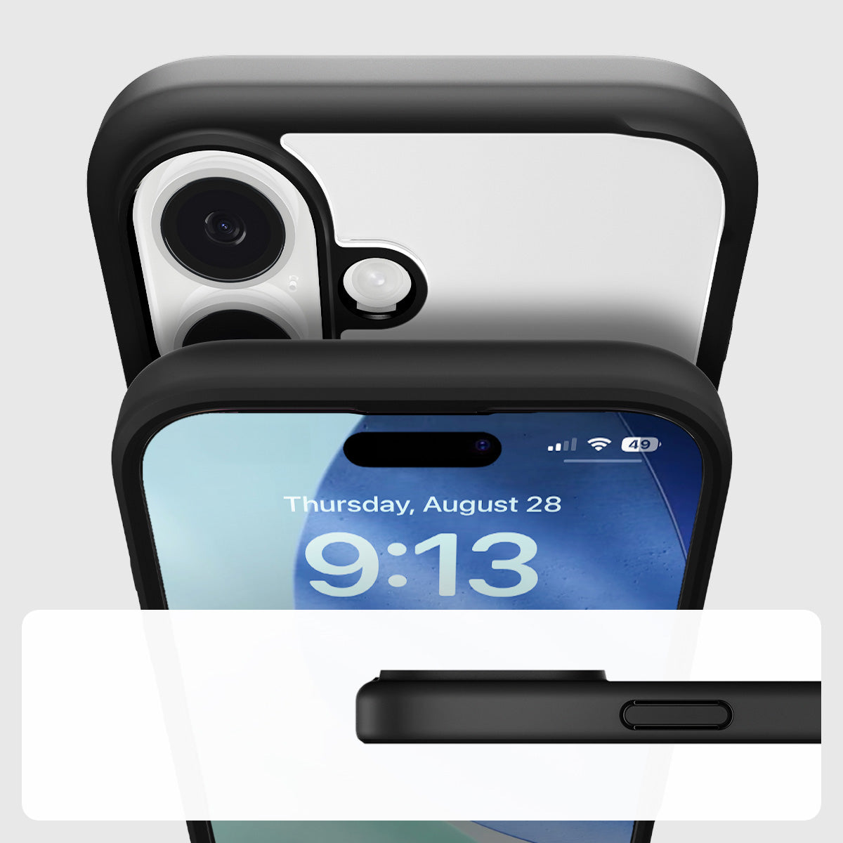 Handyhülle für iPhone 17, Spigen Ultra Hybrid, Transparent-Schwarz