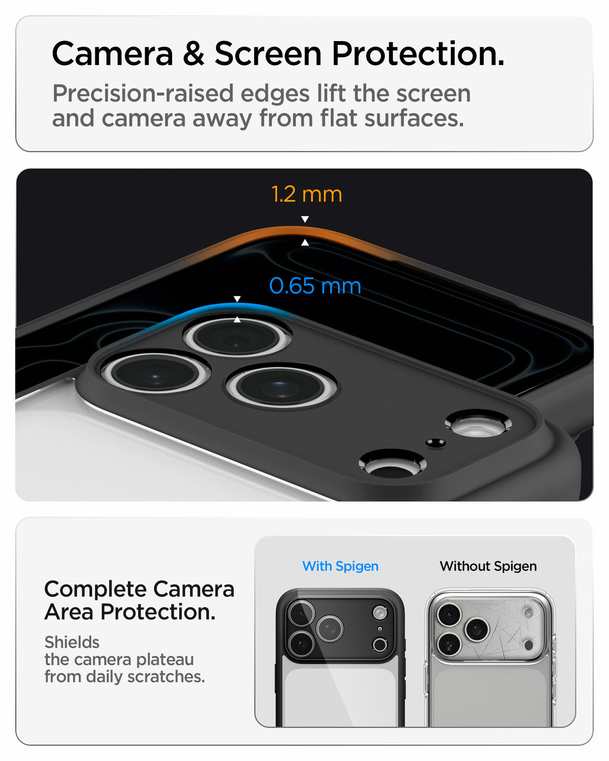 Handyhülle für iPhone 18 Pro Max, Spigen Ultra Hybrid, Transparent-Schwarz (2/13)