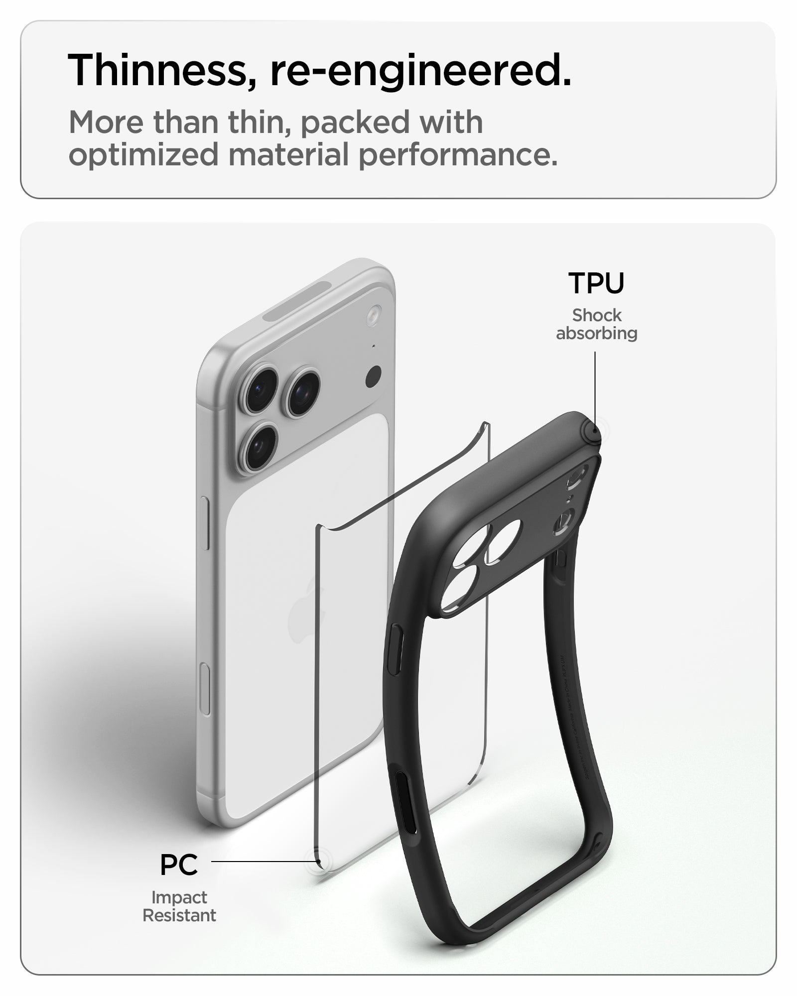 Handyhülle für iPhone 18 Pro Max, Spigen Ultra Hybrid, Transparent-Schwarz (12/13)