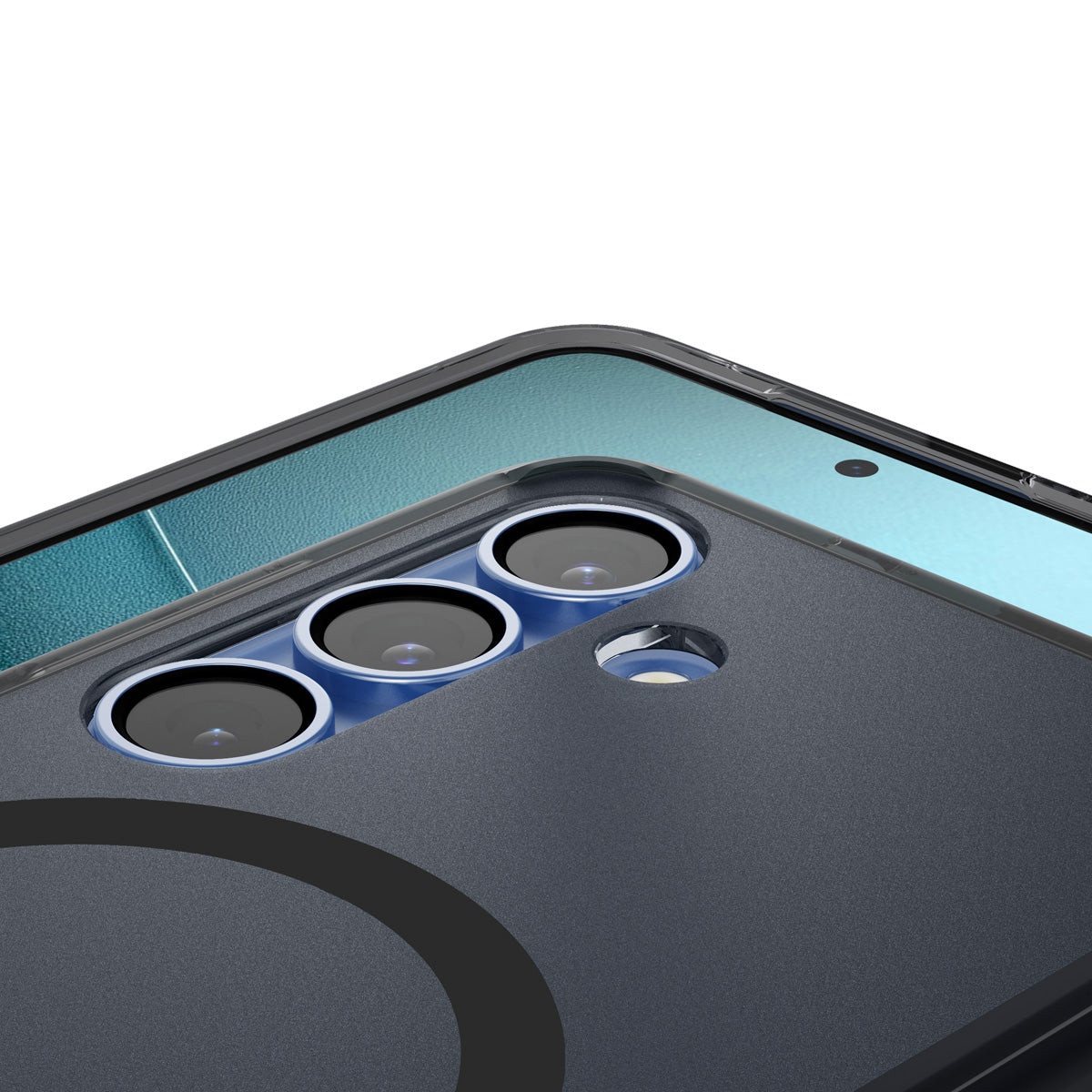 Handyhülle für Galaxy S25, Spigen Ultra Hybrid Mag mit MagSafe, Durchscheinend-Schwarz