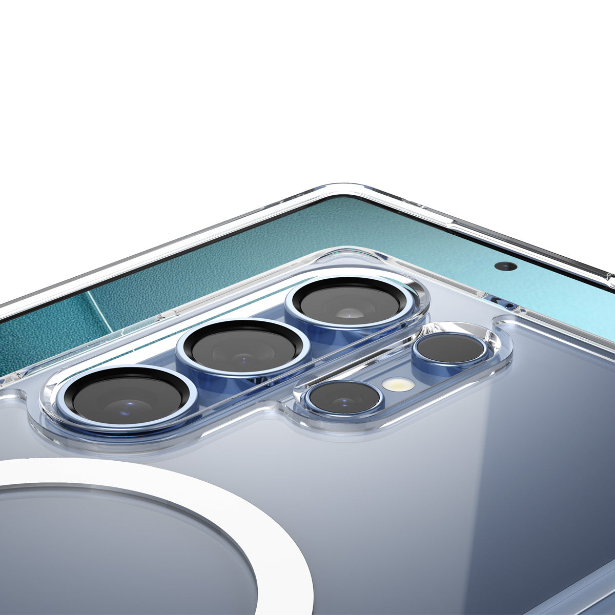 Handyhülle für Galaxy S25 Ultra, Spigen Ultra Hybrid Mag mit MagSafe, Transparent-Weiß