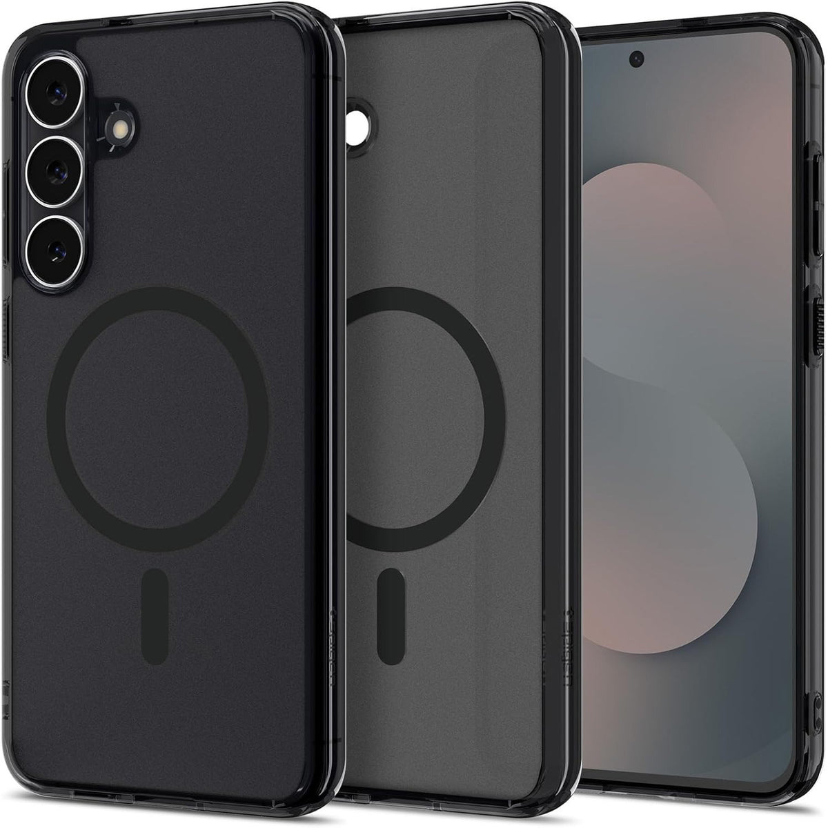 Handyhülle für Galaxy S25 FE, Spigen Ultra Hybrid Mag mit MagSafe, Durchscheinend-Schwarz