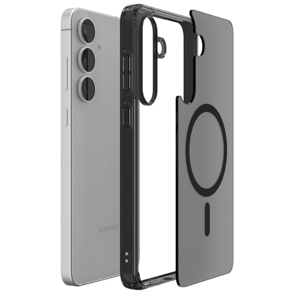 Handyhülle für Galaxy S25 FE, Spigen Ultra Hybrid Mag mit MagSafe, Durchscheinend-Schwarz