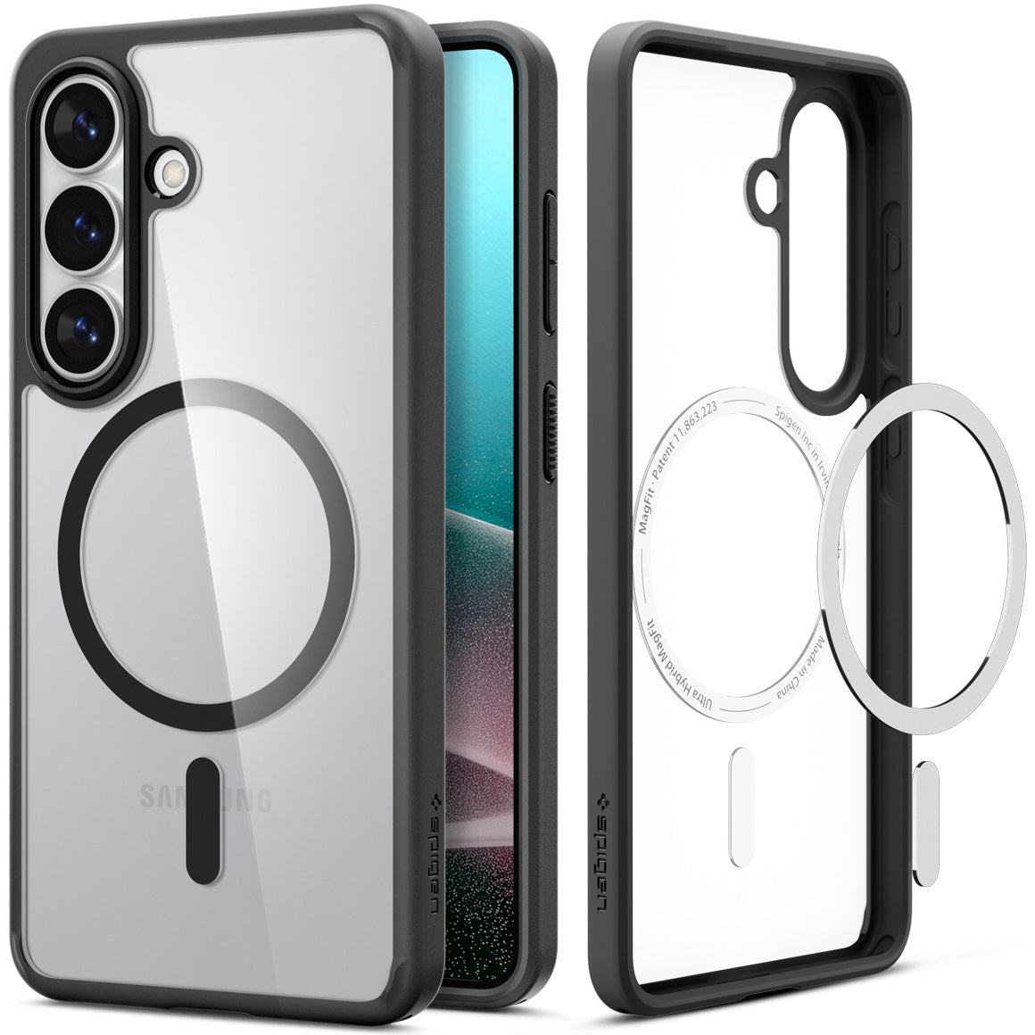 Handyhülle für Galaxy S26, Spigen Ultra Hybrid Mag mit MagSafe, Transparent-Schwarz
