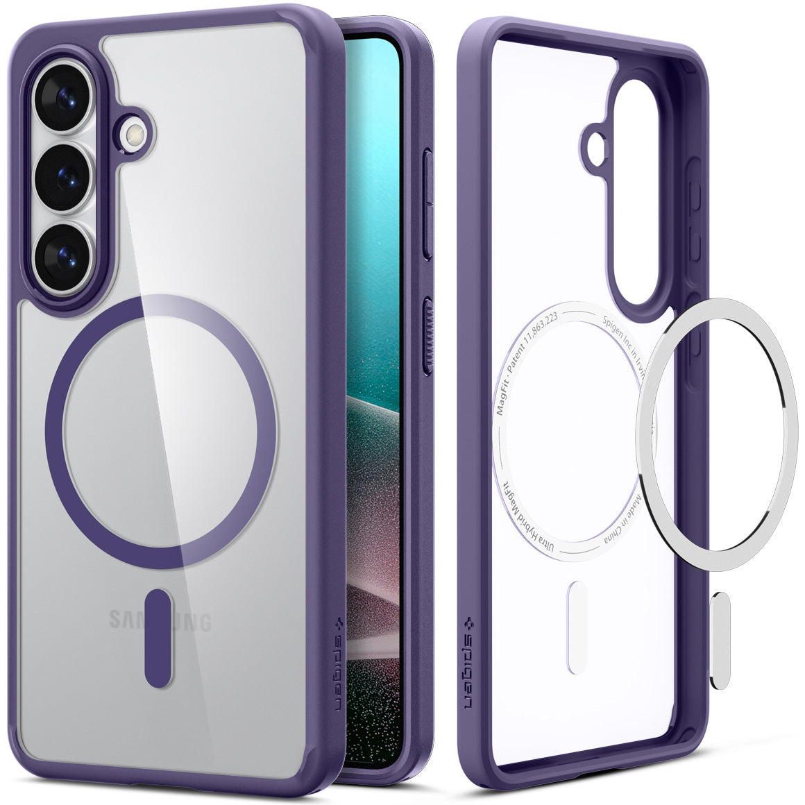 Handyhülle für Galaxy S26 Plus, Spigen Ultra Hybrid Mag mit MagSafe, Transparent-Violett
