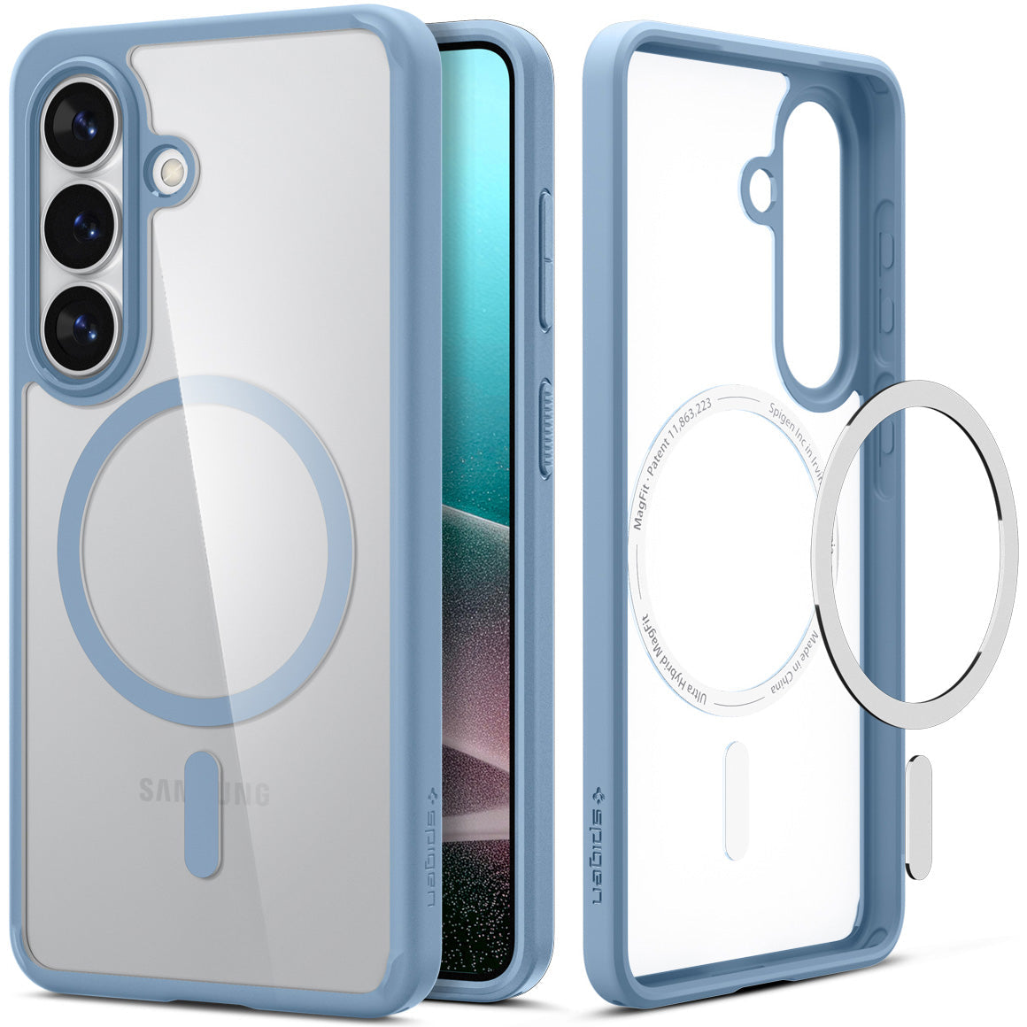 Handyhülle für Galaxy S26 Plus, Spigen Ultra Hybrid Mag mit MagSafe, Transparent-Blau