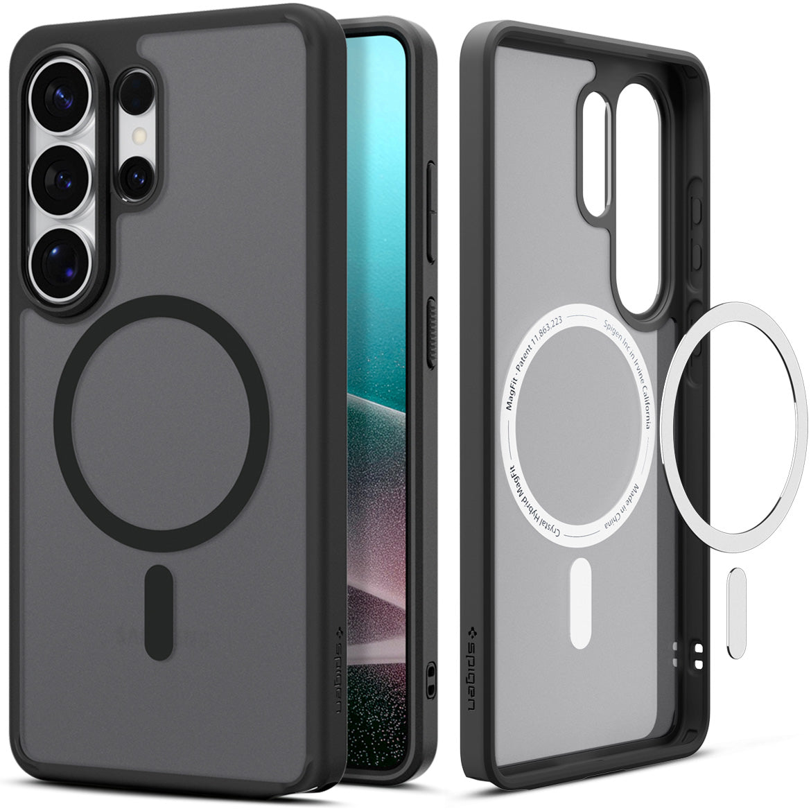 Handyhülle für Galaxy S26 Ultra, Spigen Ultra Hybrid Mag mit MagSafe, Durchscheinend-Schwarz