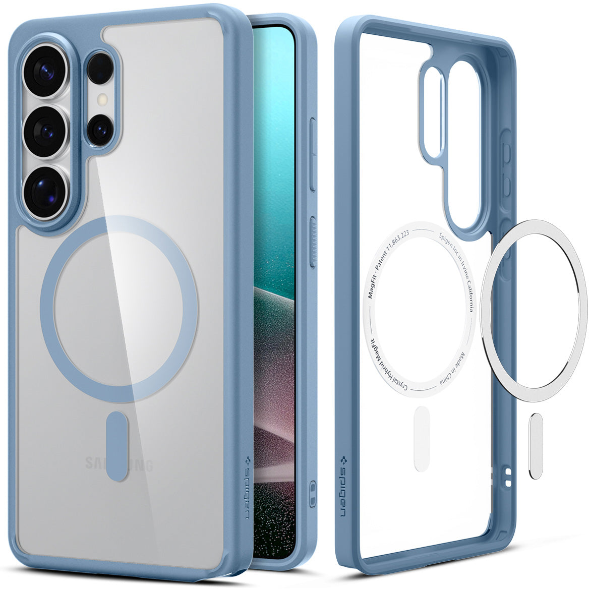 Handyhülle für Galaxy S26 Ultra, Spigen Ultra Hybrid Mag mit MagSafe, Transparent-Blau