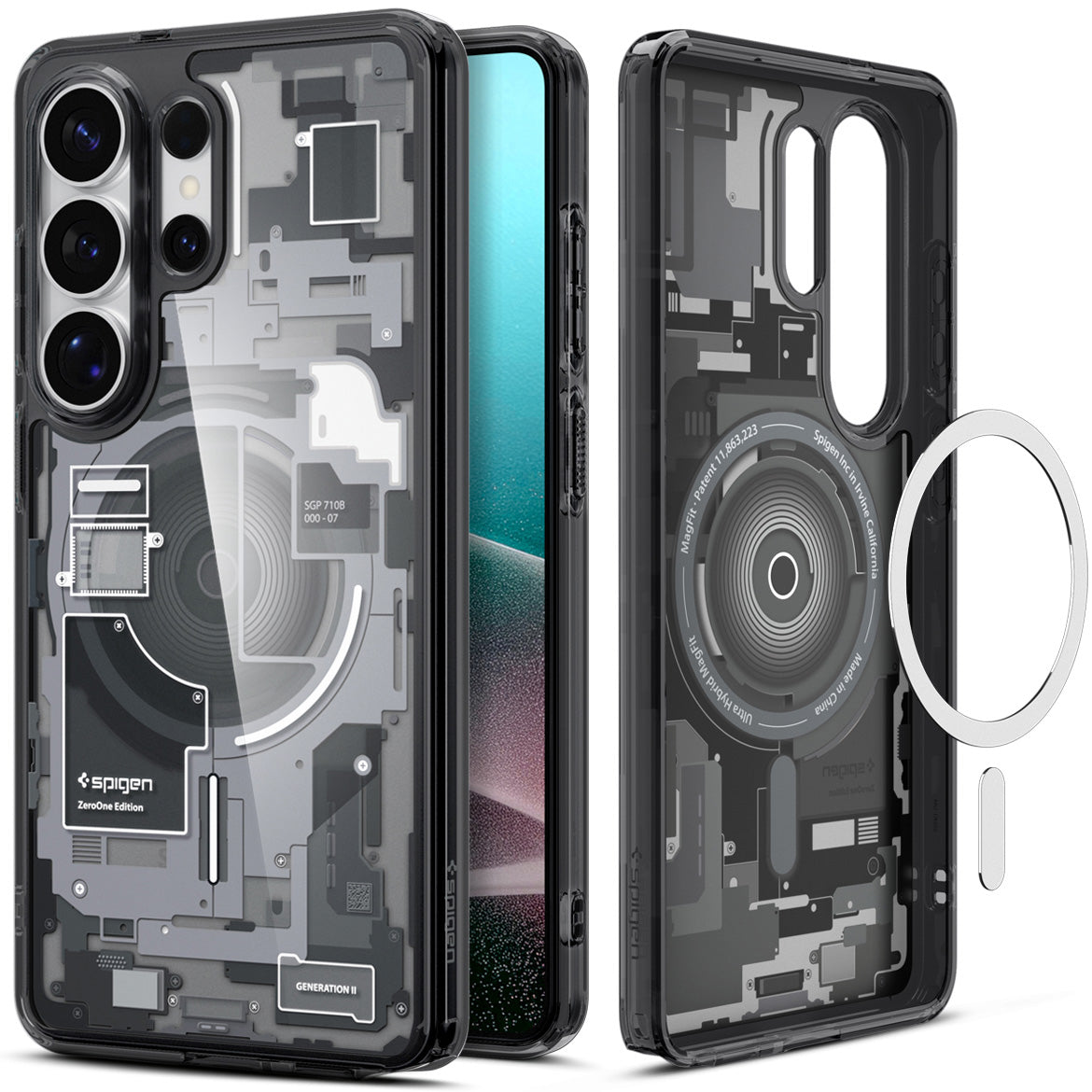 Handyhülle für Galaxy S26 Ultra, Spigen Ultra Hybrid Mag mit MagSafe, Rauchfarben-Grau (Zero One)