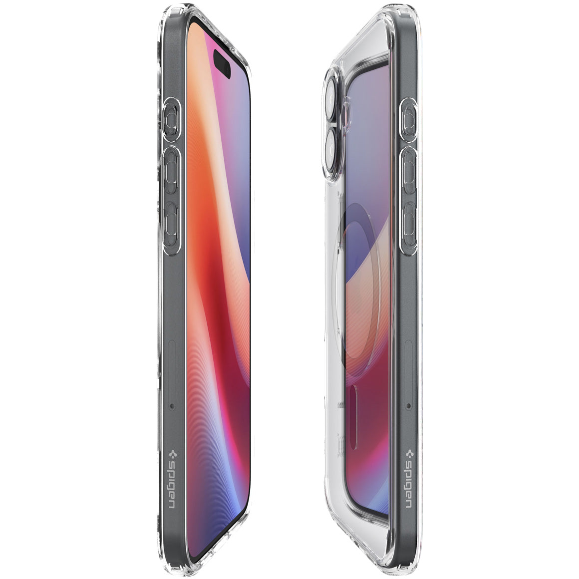 Handyhülle für iPhone 16 Plus, Spigen Ultra Hybrid Mag mit MagSafe, Transparent-Schwarz