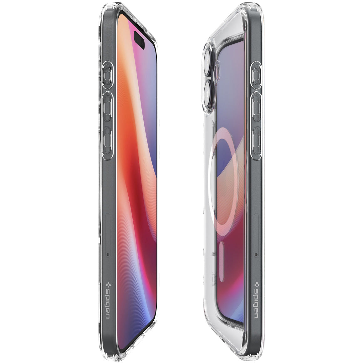 Handyhülle für iPhone 16 Plus, Spigen Ultra Hybrid Mag mit MagSafe, Transparent-Weiß