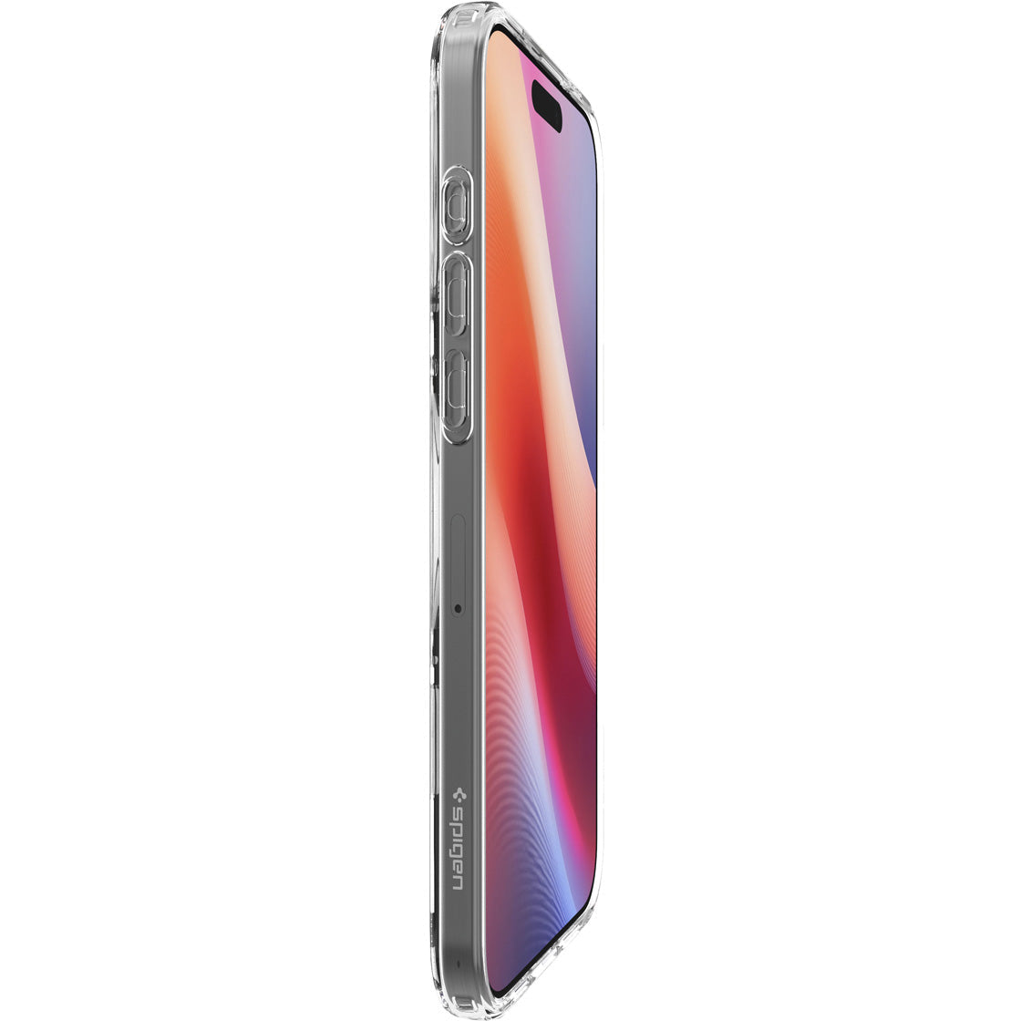 Handyhülle für iPhone 16 Pro, Spigen Ultra Hybrid Mag mit MagSafe, Transparent-Schwarz-Karbonmuster