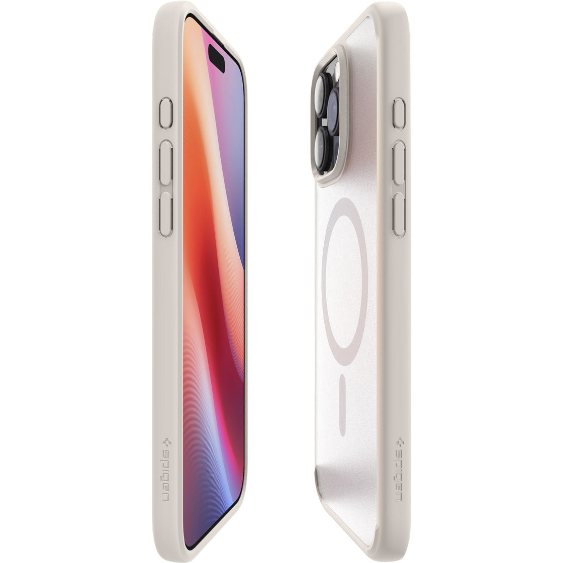 Handyhülle für iPhone 16 Pro, Spigen Ultra Hybrid Mag mit MagSafe, Durchscheinend-Beige