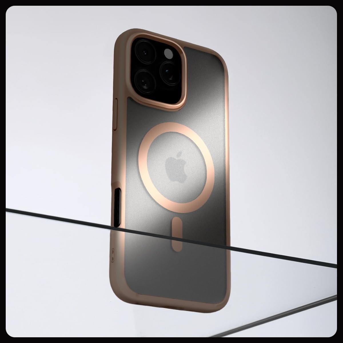 Handyhülle für iPhone 16 Pro, Spigen Ultra Hybrid Mag mit MagSafe, Durchscheinend-Rosa