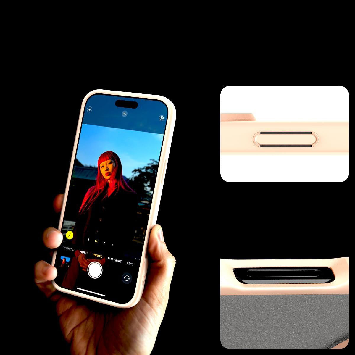 Handyhülle für iPhone 16 Pro, Spigen Ultra Hybrid Mag mit MagSafe, Durchscheinend-Rosa