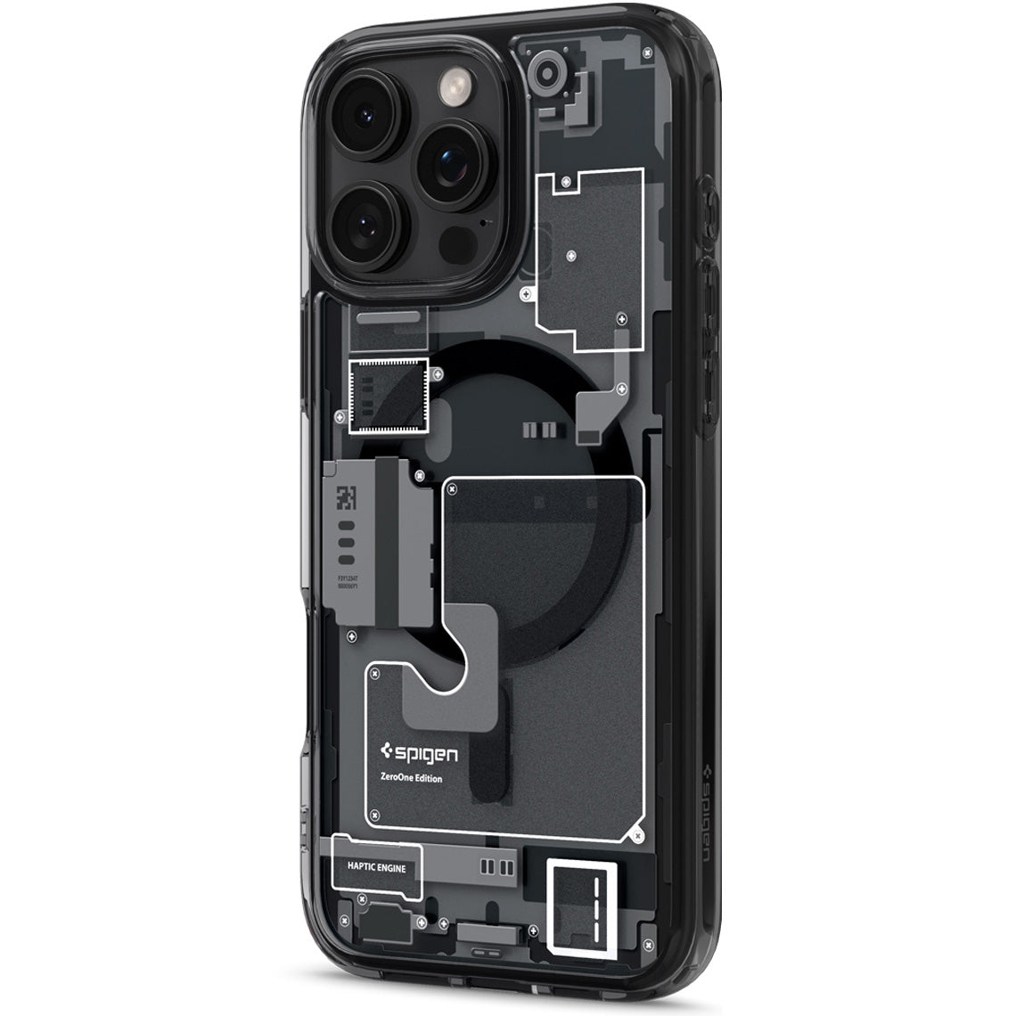 Handyhülle für iPhone 16 Pro, Spigen Ultra Hybrid Mag mit MagSafe, Rauchfarben-Grau (Zero One)