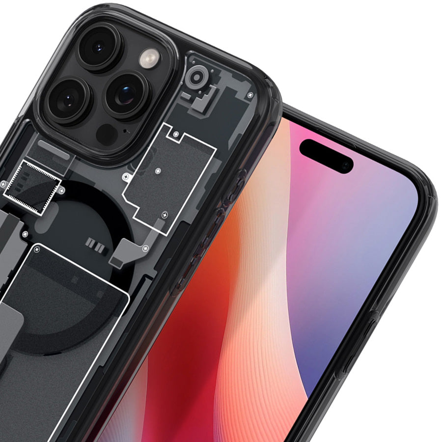 Handyhülle für iPhone 16 Pro, Spigen Ultra Hybrid Mag mit MagSafe, Rauchfarben-Grau (Zero One)