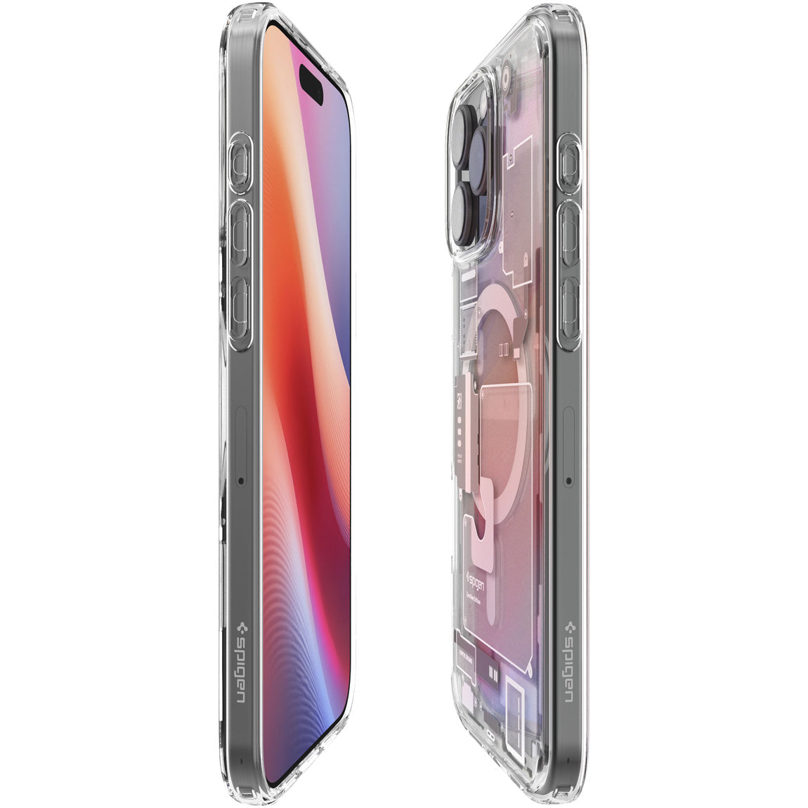 Handyhülle für iPhone 16 Pro, Spigen Ultra Hybrid Mag mit MagSafe, Beige-Transparent (Zero One)