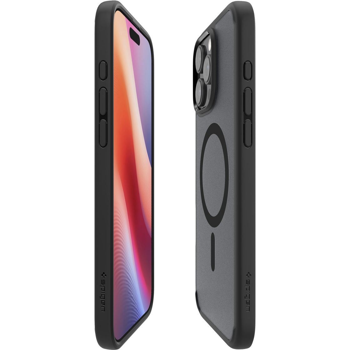 Handyhülle für iPhone 16 Pro Max, Spigen Ultra Hybrid Mag mit MagSafe, Durchscheinend-Schwarz