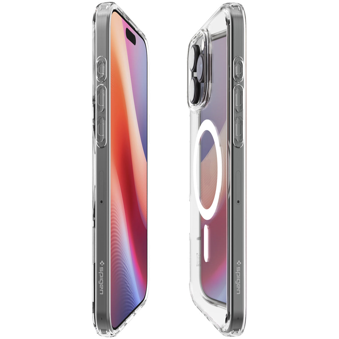 Handyhülle für iPhone 16 Pro Max, Spigen Ultra Hybrid Mag mit MagSafe, Transparent-Weiß