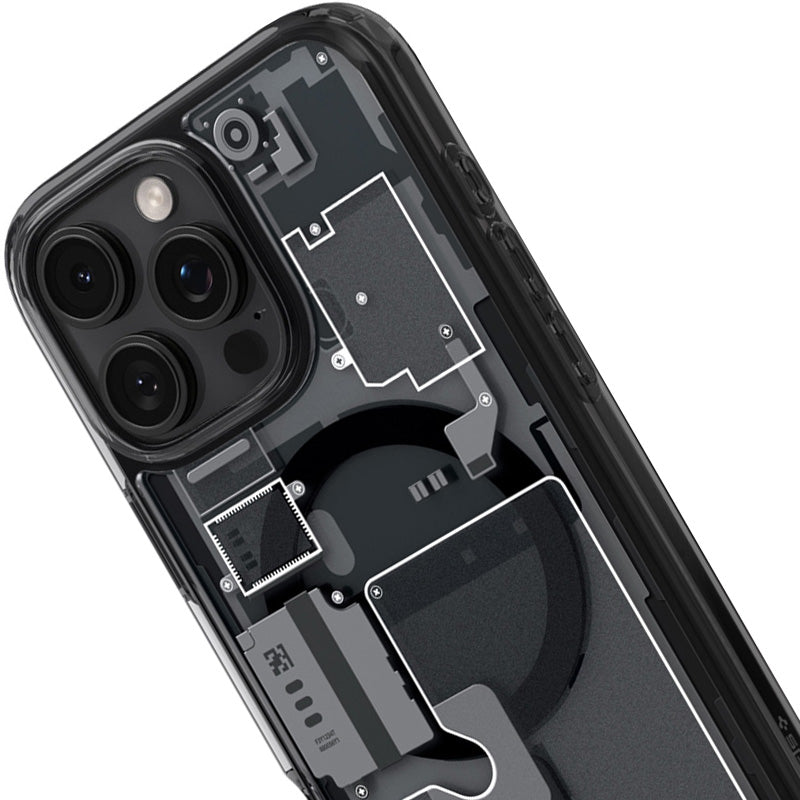 Handyhülle für iPhone 16 Pro Max, Spigen Ultra Hybrid Mag mit MagSafe, Rauchfarben-Grau (Zero One)