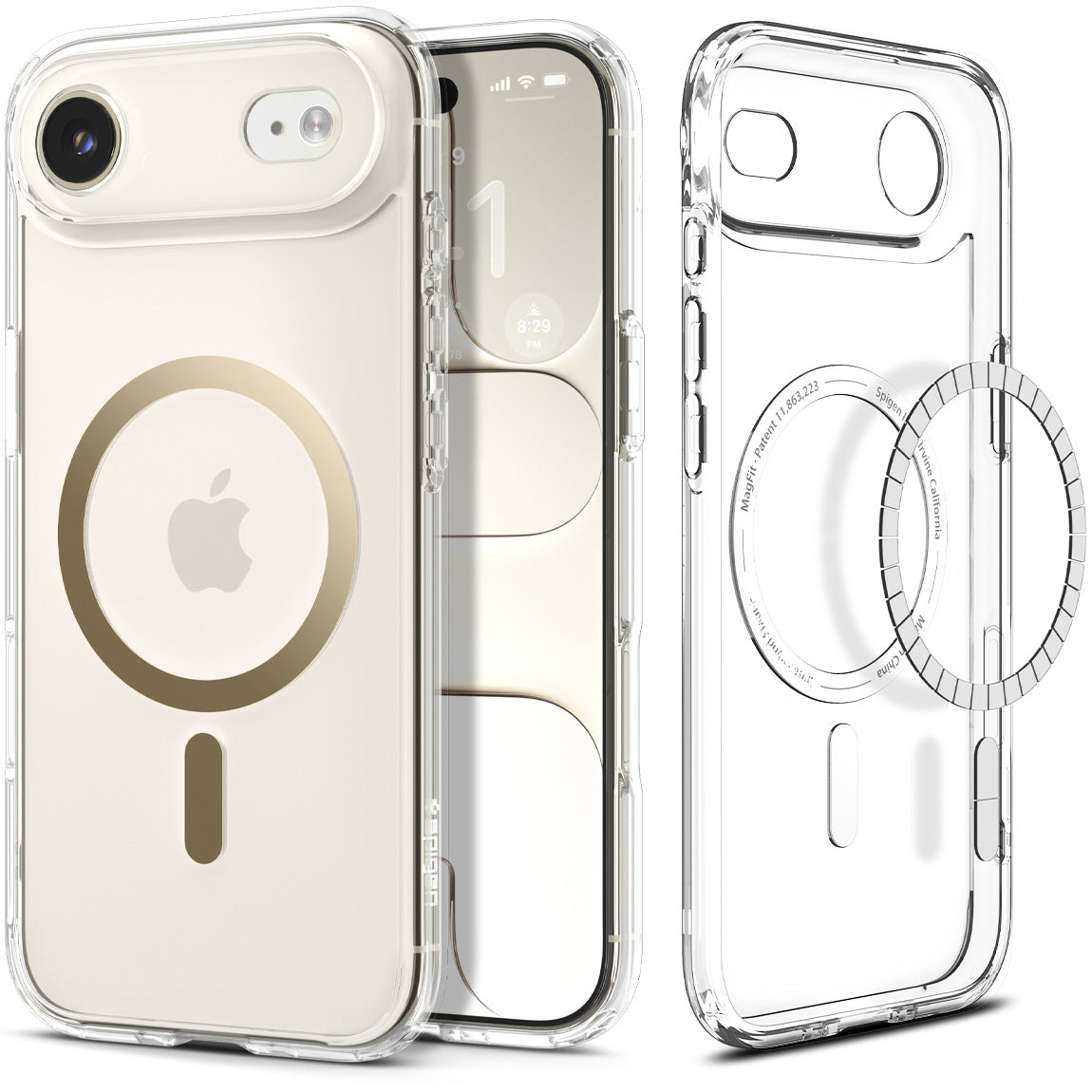 Handyhülle für iPhone Air, Spigen Ultra Hybrid Mag mit MagSafe, Transparent-Golden