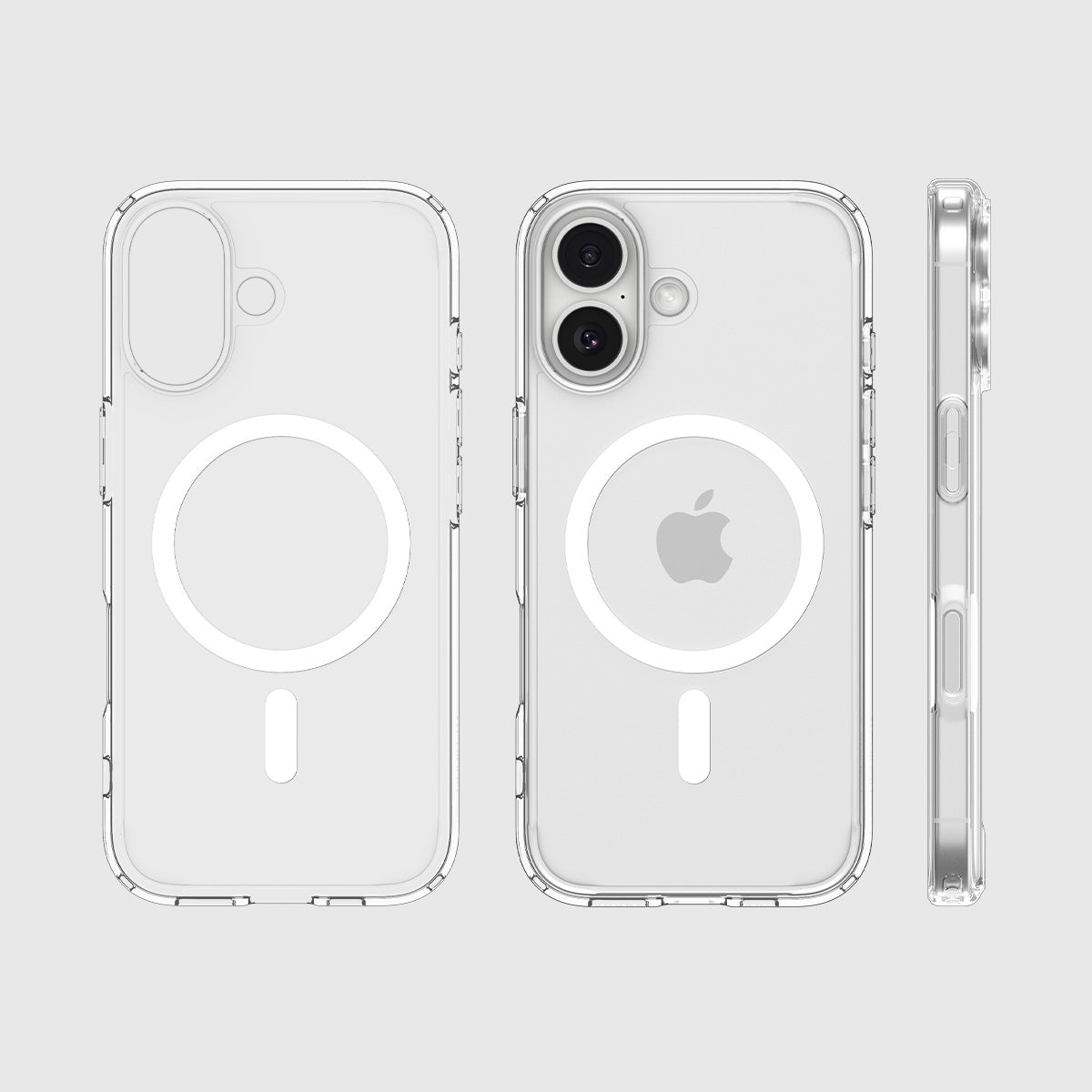 Handyhülle für iPhone 17, Spigen Ultra Hybrid Mag mit MagSafe, Transparent-Weiß