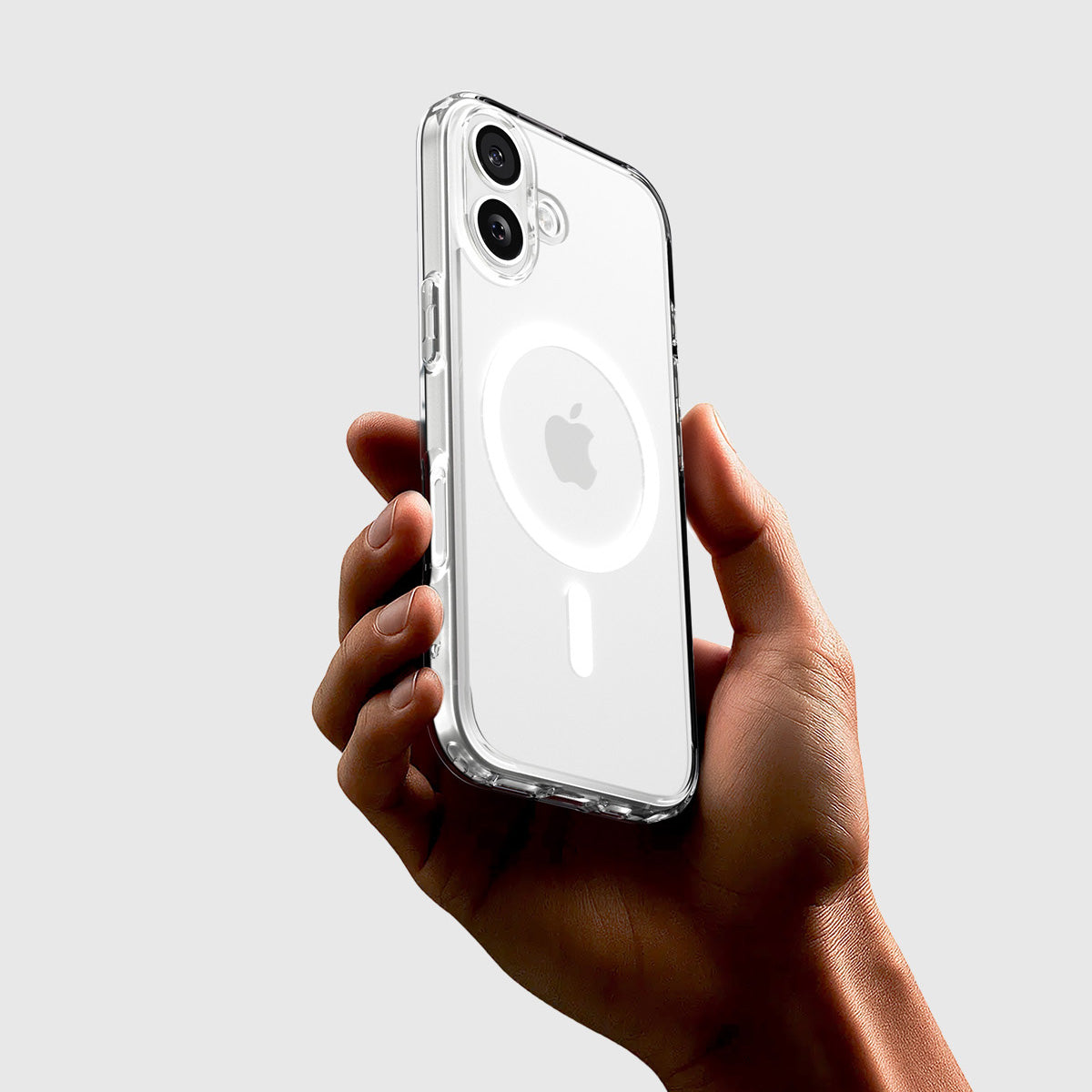 Handyhülle für iPhone 17, Spigen Ultra Hybrid Mag mit MagSafe, Transparent-Weiß