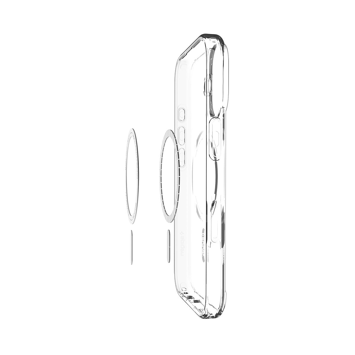 Handyhülle für iPhone 17, Spigen Ultra Hybrid Mag mit MagSafe, Transparent-Weiß